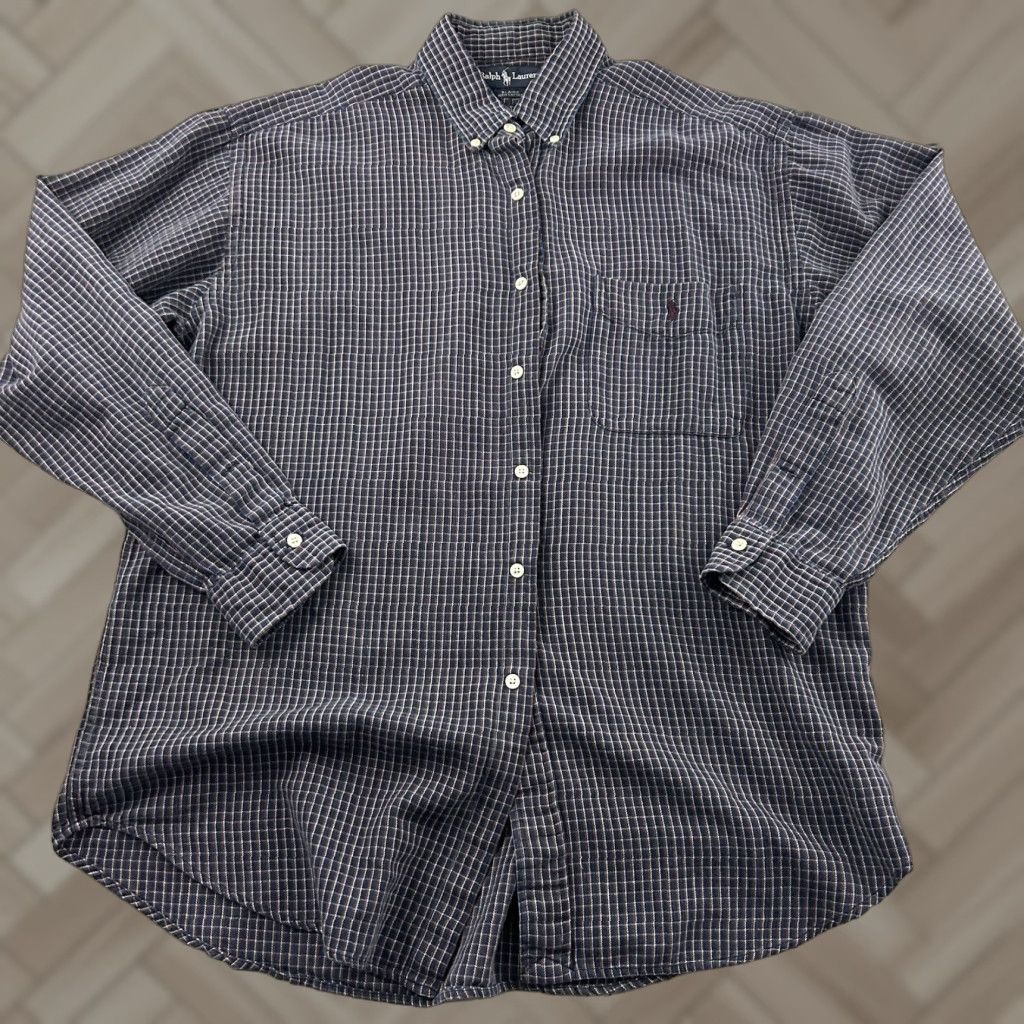Polo Ralph Lauren Polo Ralph Lauren Blaire Long Sleeve Plaid Button-Up Shirt Men's Large Blue Size US L / EU 52-54 / 3 - 1 Thumbnail