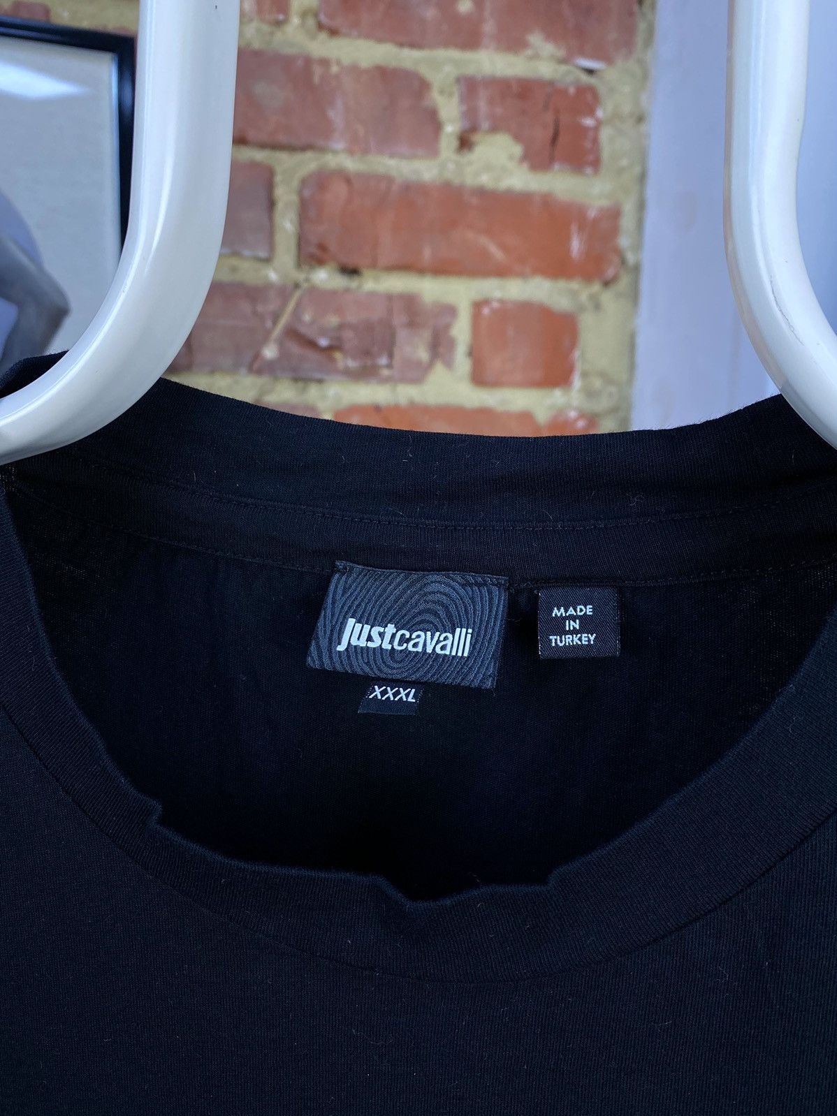 Just Cavalli Just Cavalli Big Logo Black T-Shirt Size US L / EU 52-54 / 3 - 8 Thumbnail