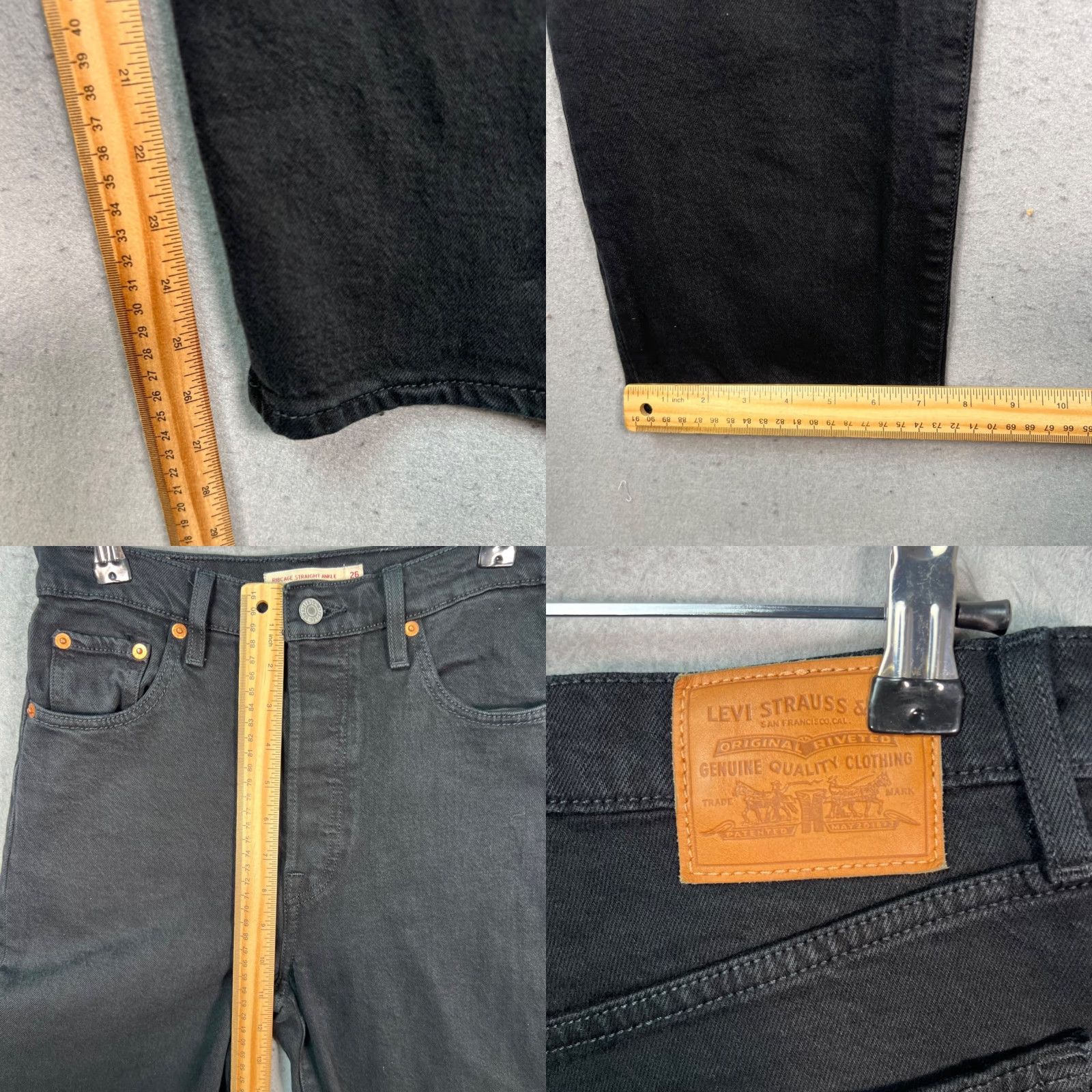Levi's Levi's Womens Jeans Black 26 x 27 Ribcage High Rise Ankle 5-Pocket Denim Shirt/Jeans Size 26" / US 2 / IT 38 - 8 Thumbnail