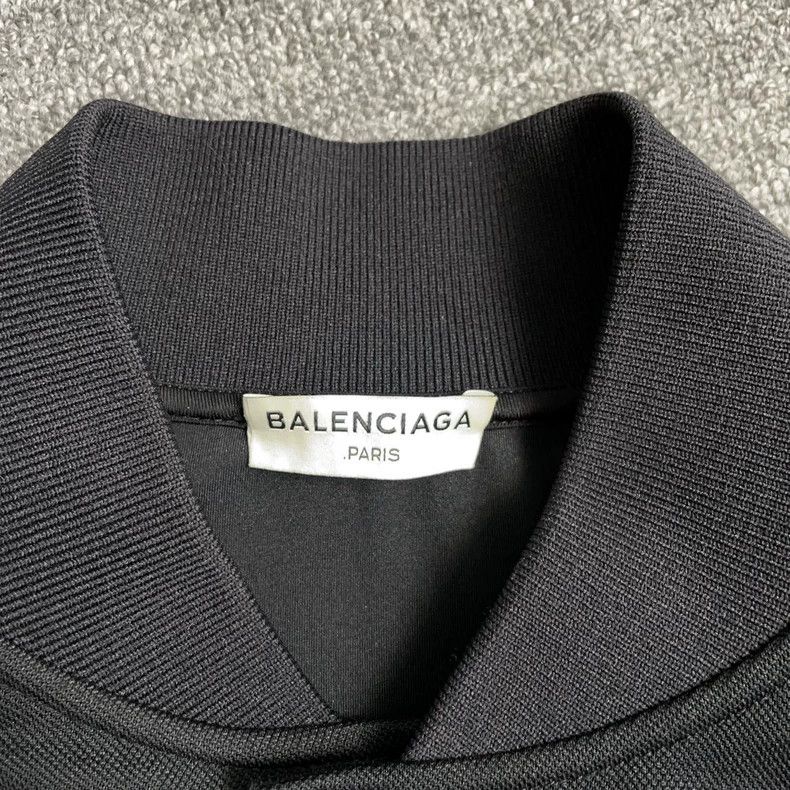 Balenciaga Balenciaga Black B Flocked Chest Black Baseball Jacket 2501 Size US M / EU 48-50 / 2 - 3 Thumbnail