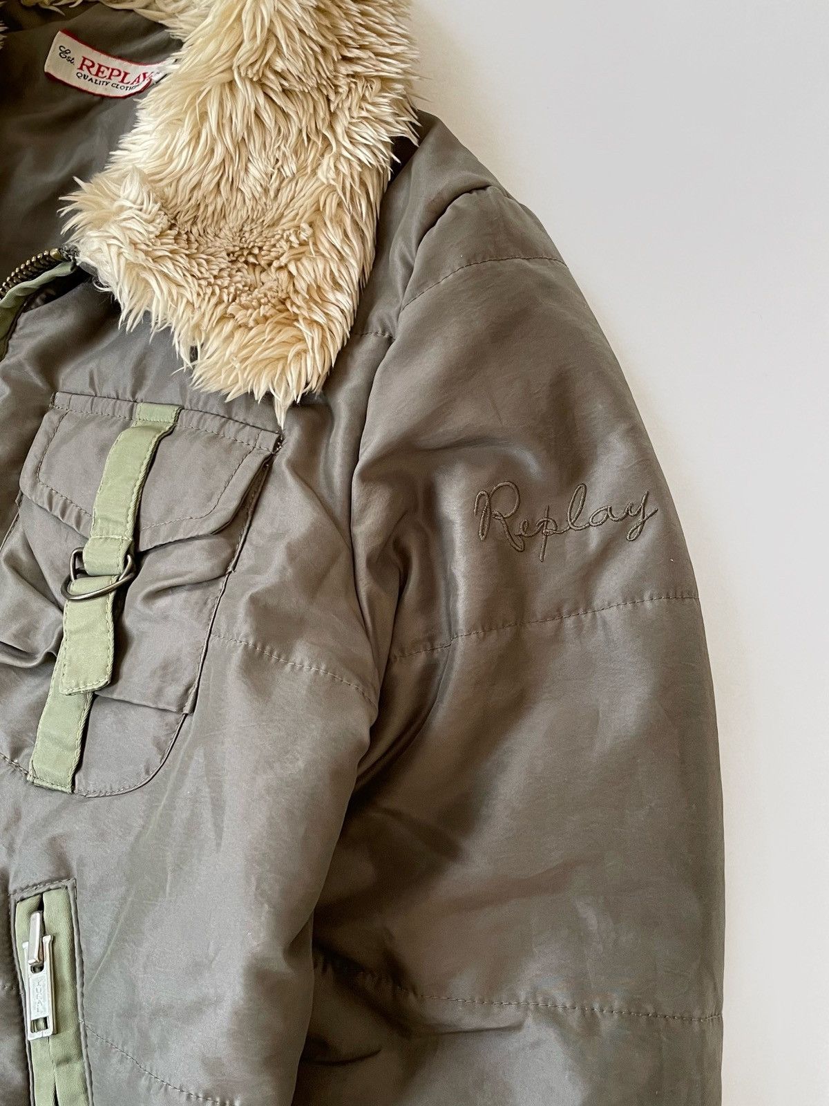 Replay Replay olive bomber jacket Y2K style Size S / US 4 / IT 40 - 4 Thumbnail