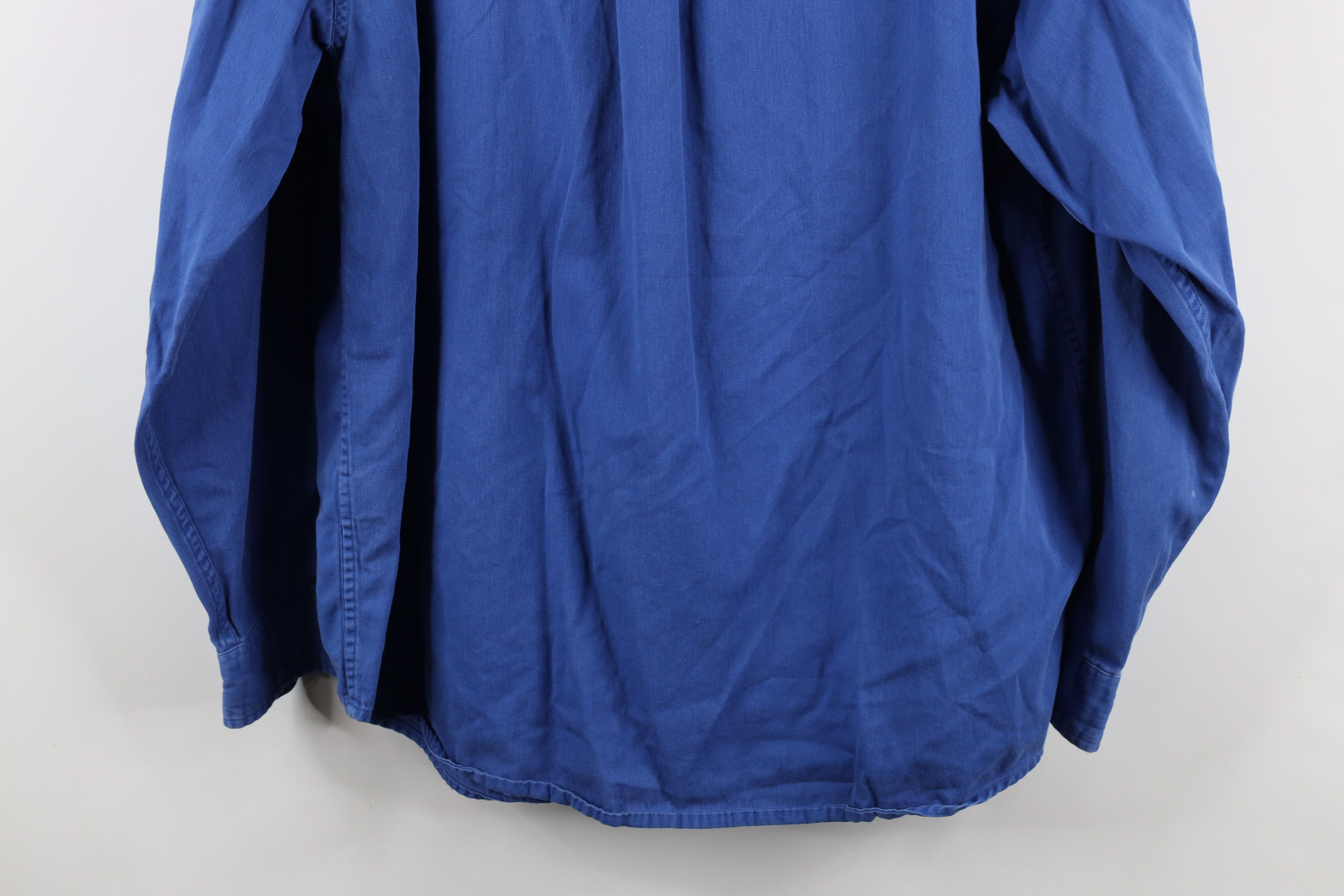 Eddie Bauer × Vintage Vintage 90s Eddie Bauer Cotton Oxford Button Down Shirt Blue Size US L / EU 52-54 / 3 - 12 Thumbnail