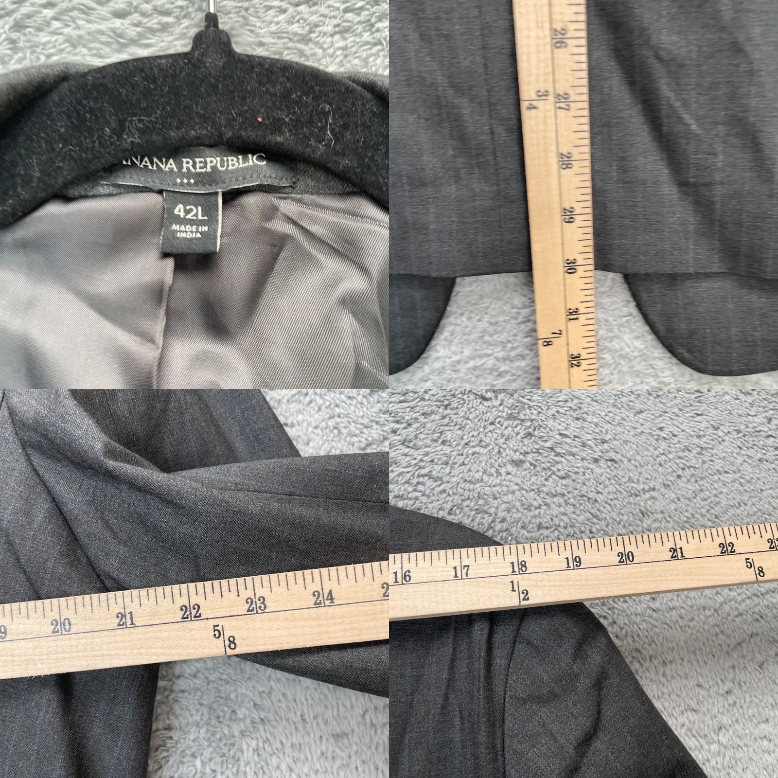 Banana Republic Banana Republic Jacket Mens 42L Gray Blazer Coat Striped Notch Lapel Single-Breasted 2-Button Formal Size 42R - 8 Thumbnail