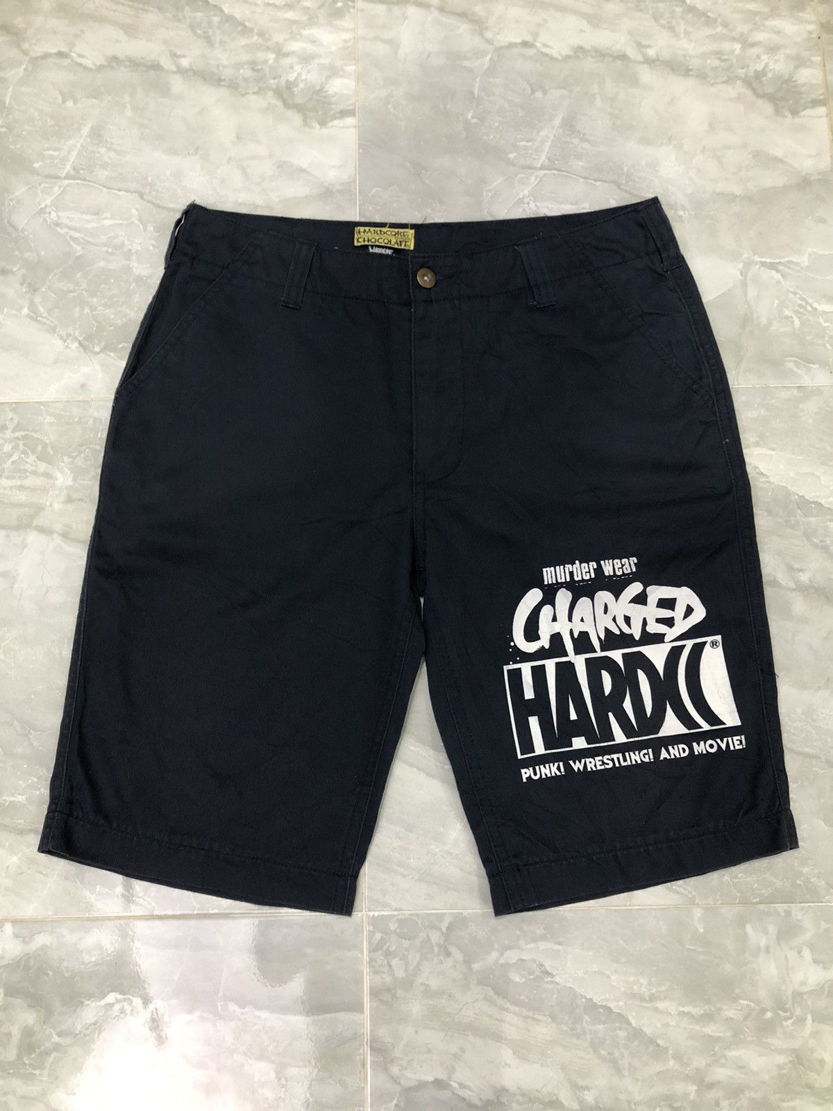 Japanese Brand Hardcore Chocolate Graphic Shorts –Japan Street Cult Classic Size US 30 / EU 46 - 1 Thumbnail