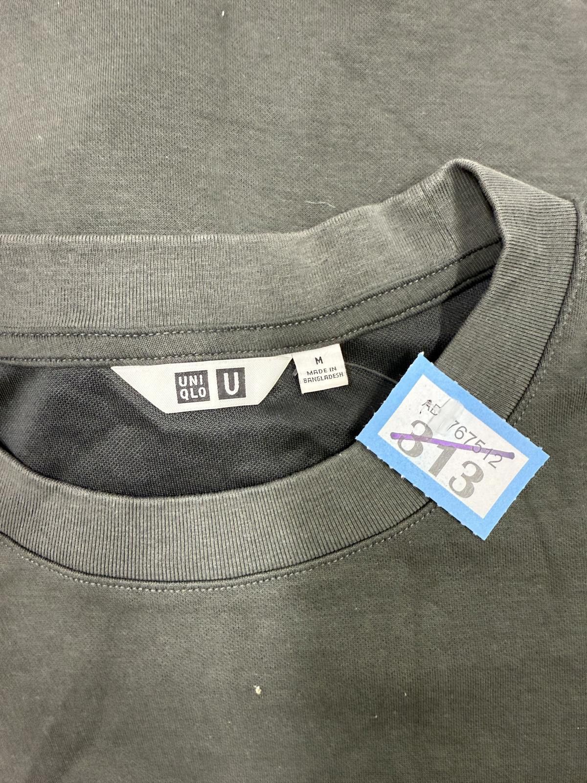 Uniqlo Uniqlo U Short Sleeve T-Shirt Medium Charcoal Grey Size ONE SIZE - 2 Thumbnail