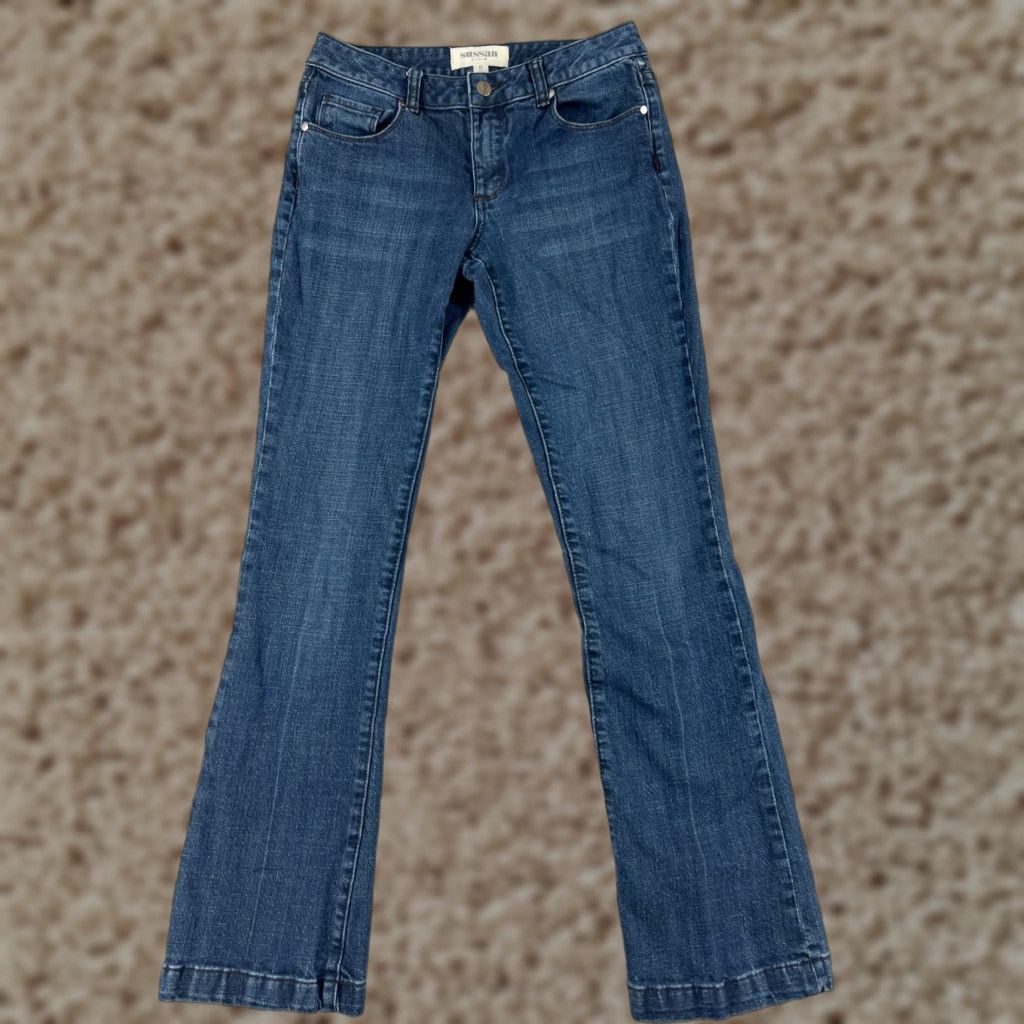 Denime VINTAGE Sussan Jeans 8 Blue Denim Bootcut Skinny Low Rise Cotton 26x30 30 in 5-Pocket Design Embroidered Stretch Regular Womens Size 30" / US 8 / IT 44 - 1 Thumbnail