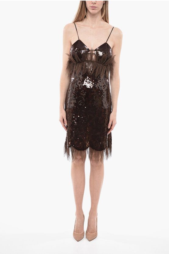 og1mm0624 Linen Lace Dress in Brown