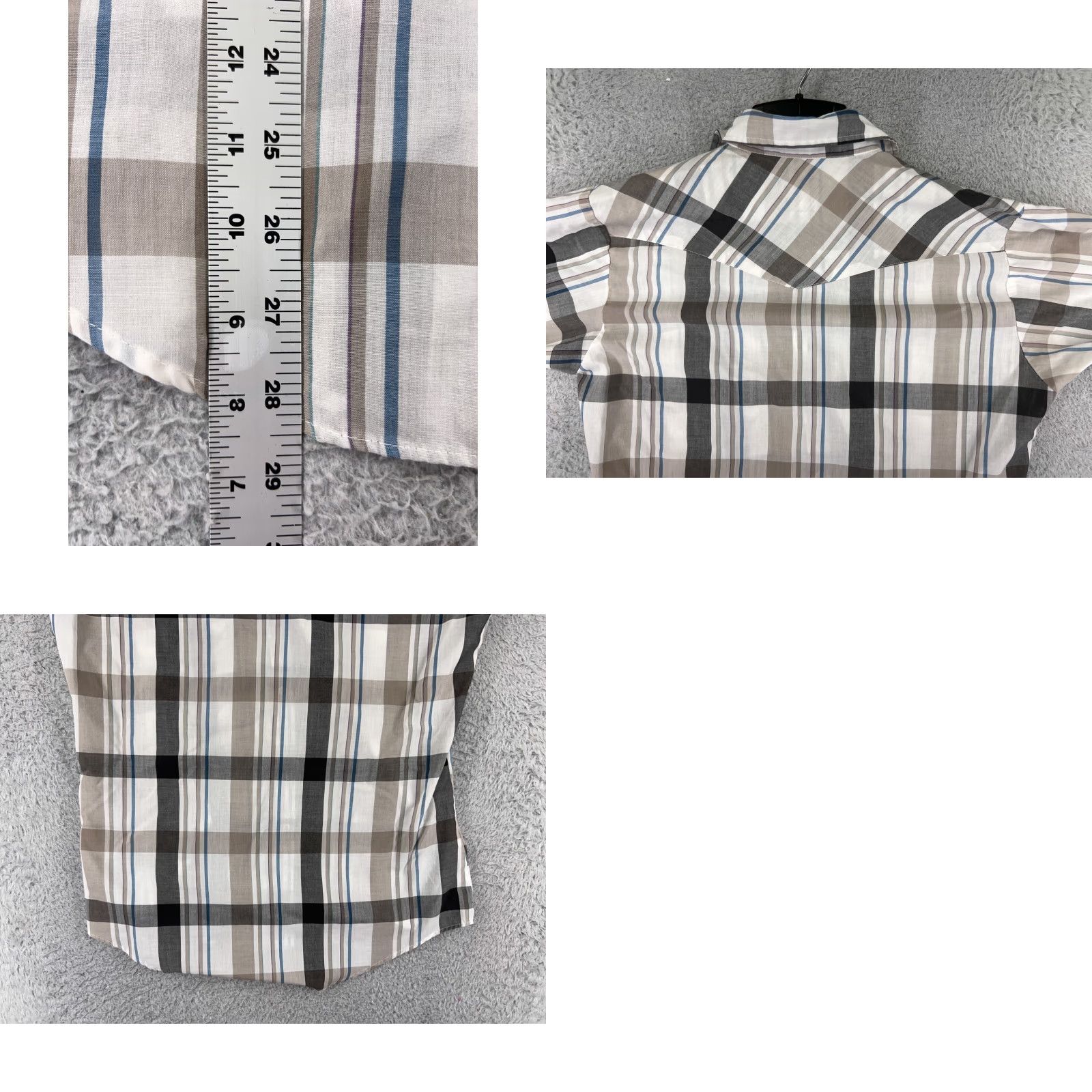 Vintage Rock Creek Shirt Mens Medium Beige Plaid Pearl Snap Button-Up Western Pockets Cotton Size US M / EU 48-50 / 2 - 9 Thumbnail