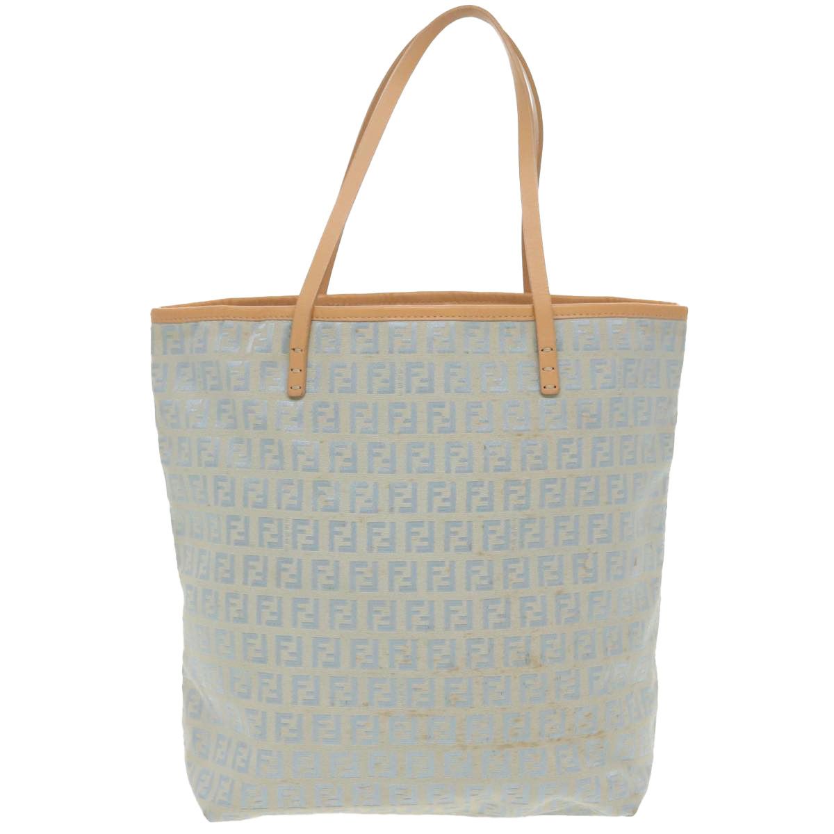 Fendi Zucchino Blue Canvas Tote Bag (Pre-Owned) Size ONE SIZE - 1 Thumbnail