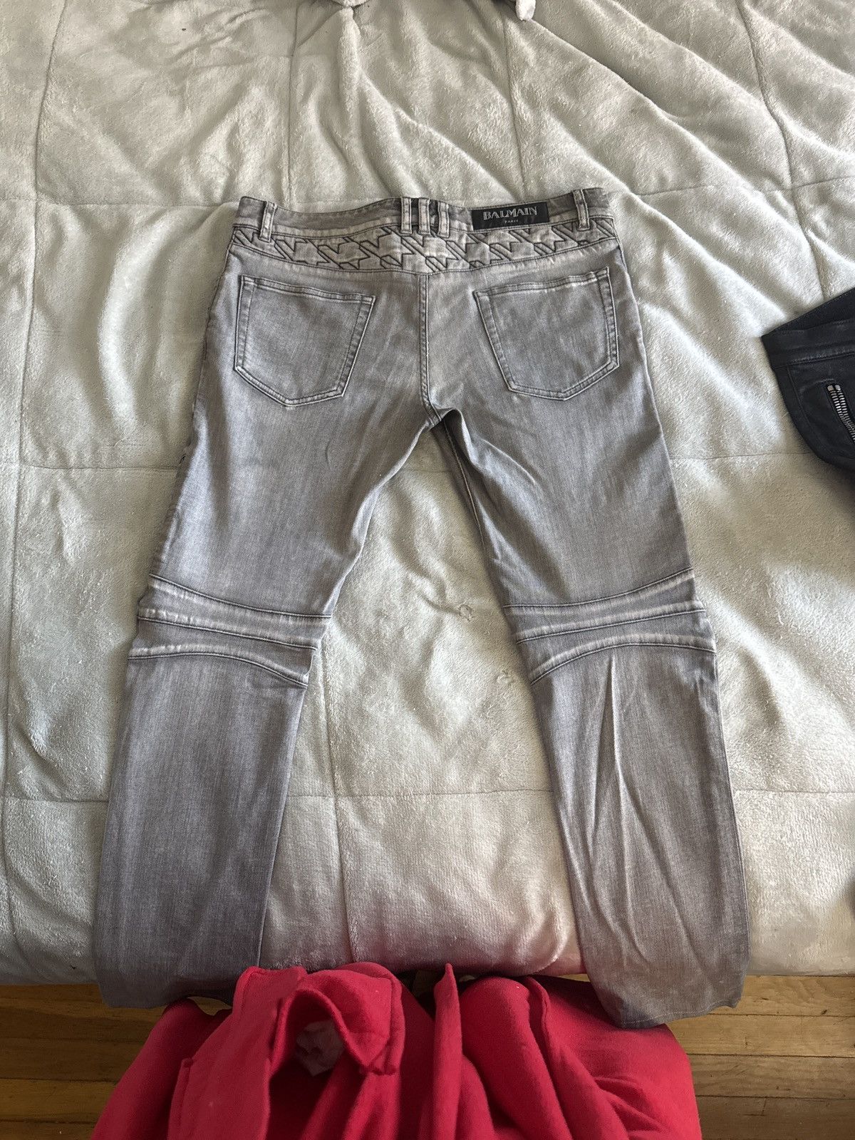 Balmain Balmain Gray Biker Denim Size US 30 / EU 46 - 2 Thumbnail