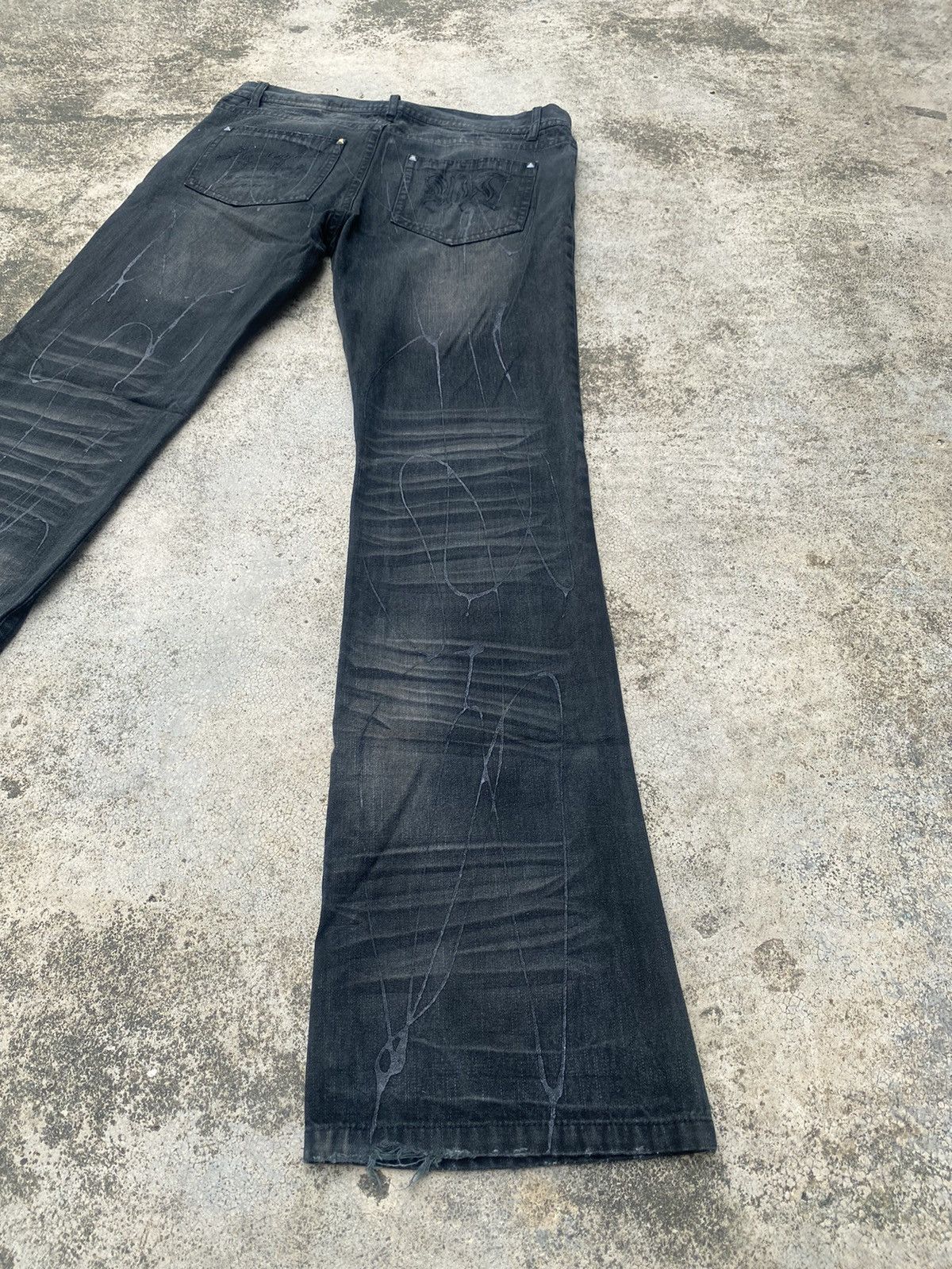 If Six Was Nine × Japanese Brand × Tornado Mart Flare Jeans Xfrm Clawmark Wax Studded Bootcut Size US 34 / EU 50 - 15 Thumbnail