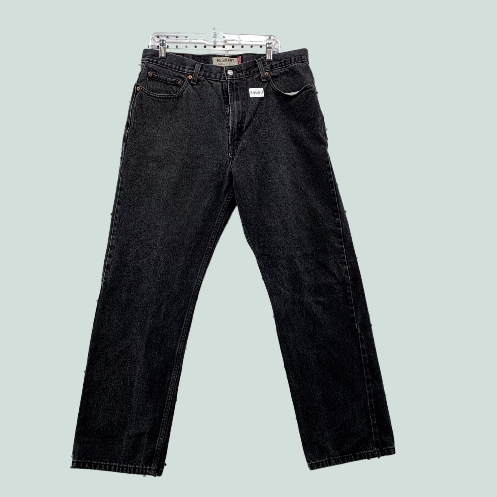 Levi's VINTAGE Levis 505 Black Denim Jeans Mens Straight Leg Size 38x34 Regular Fits 36x31 Size US 36 / EU 52 - 1 Thumbnail