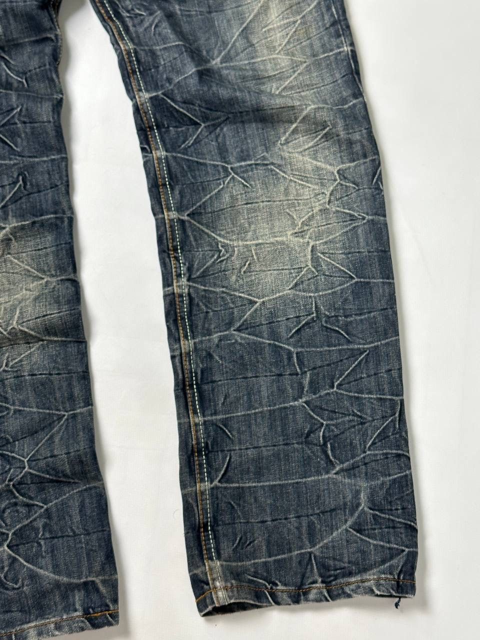 Vintage 🔥Vintage 90s G Star Style Washed Distress Japan Jeans Y2K Size US 34 / EU 50 - 4 Thumbnail