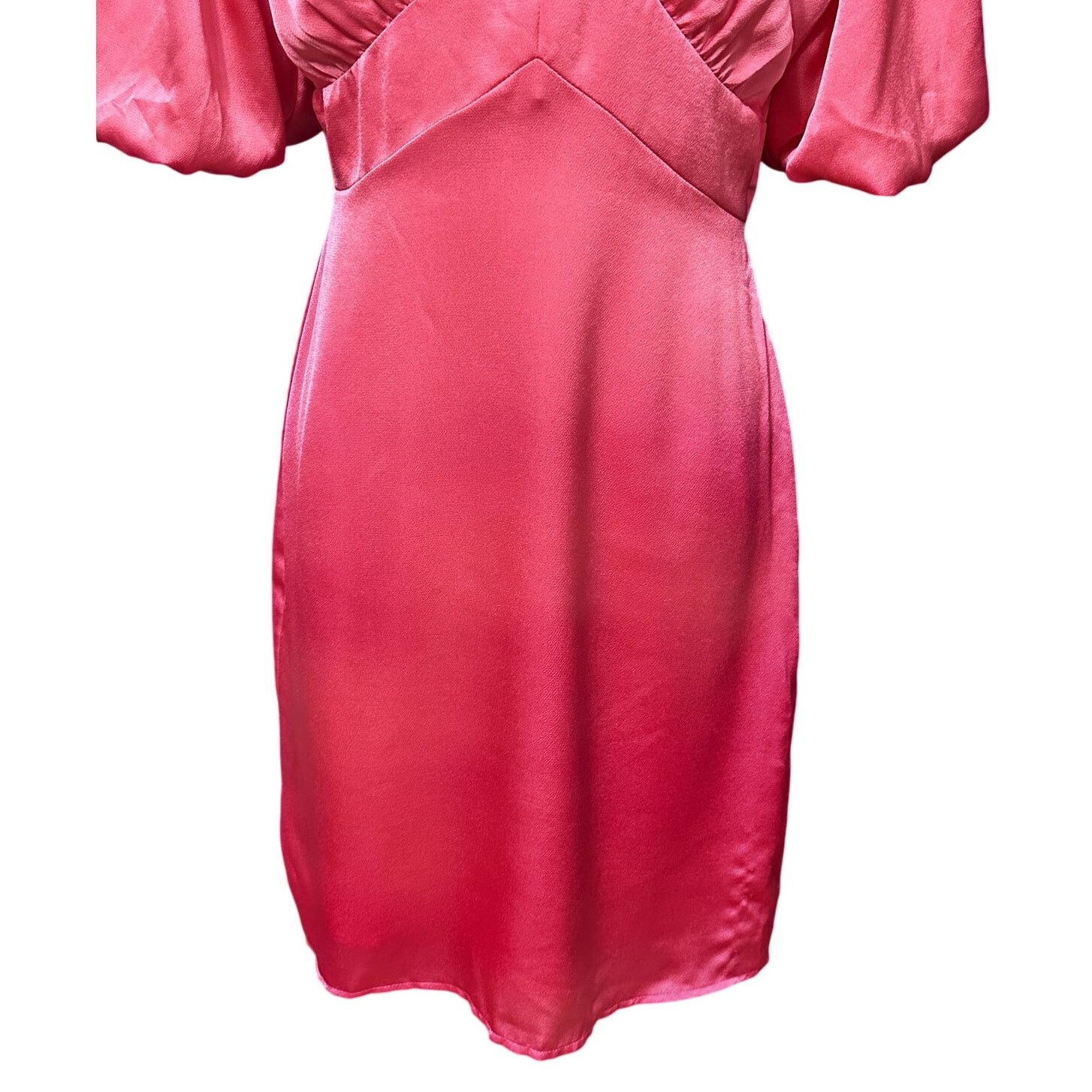 Other Halogen Satin Midi Dress Puff Sleeve Pink Women's S NWOT Size S / US 4 / IT 40 - 4 Thumbnail