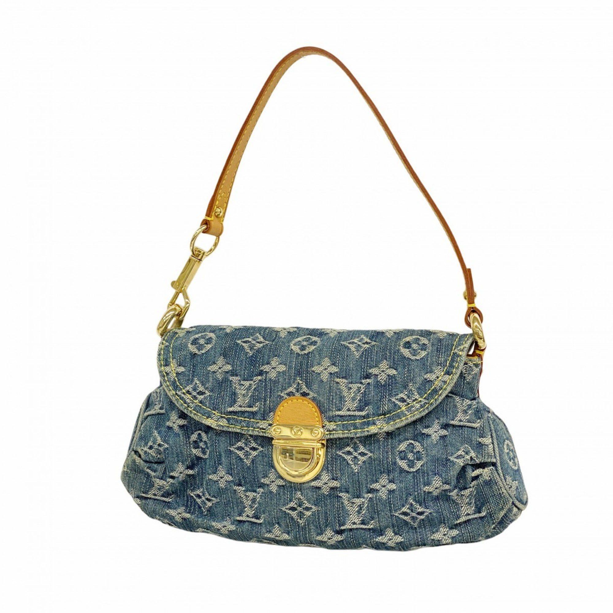 Louis Vuitton Shoulder Bag Monogram Denim Mini Pretty M95050 Blue Women's