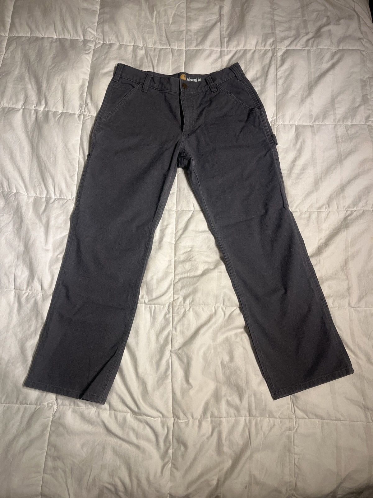Carhartt × Vintage Gray Vintage Relaxed Fit Carhartt Gray Carpenter Work Pants Size US 33 - 2 Thumbnail