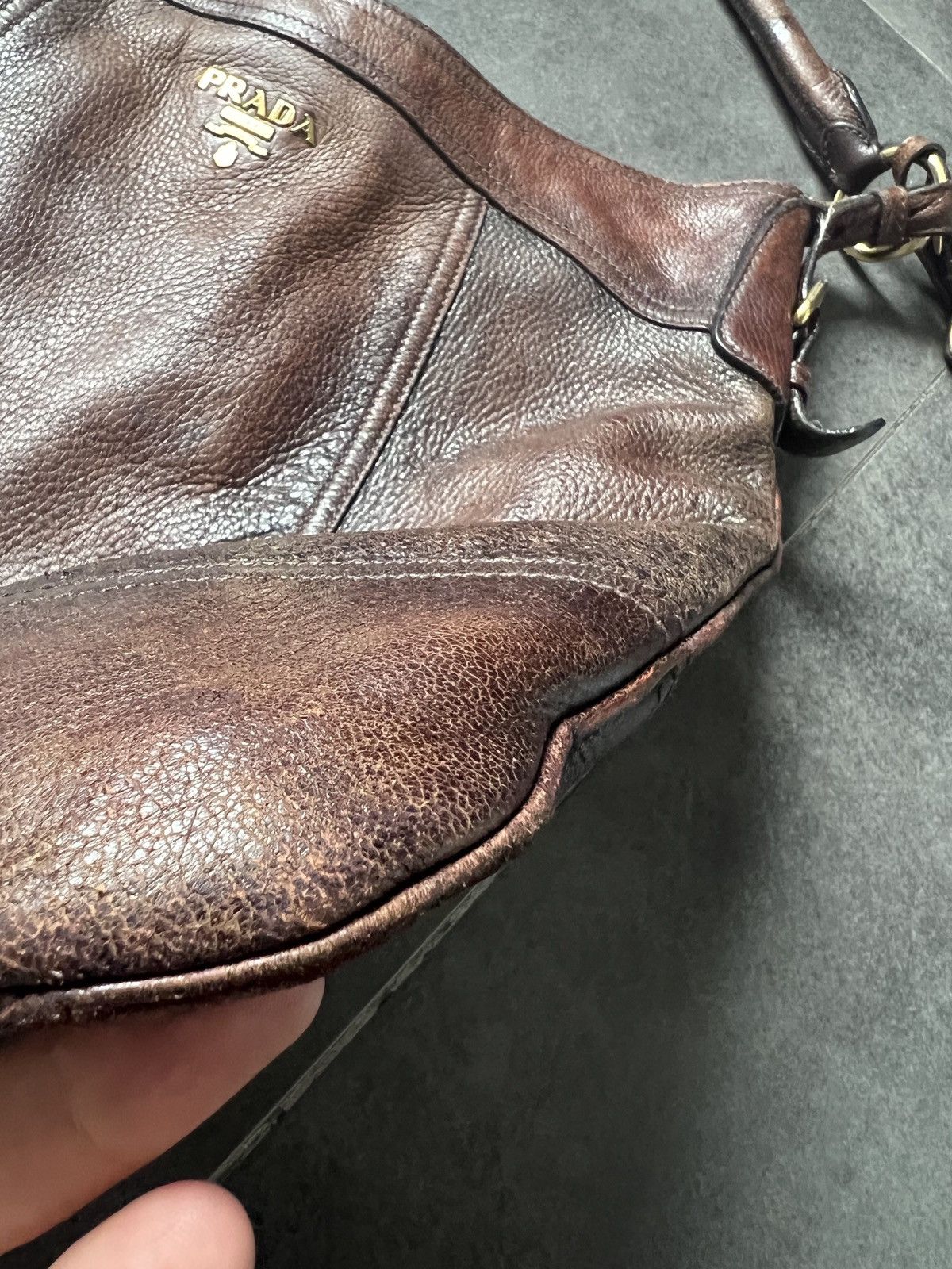 Miu Miu × Prada × Vintage Vintage Prada Leather Tote shoulder hobo Bag Size ONE SIZE - 7 Thumbnail
