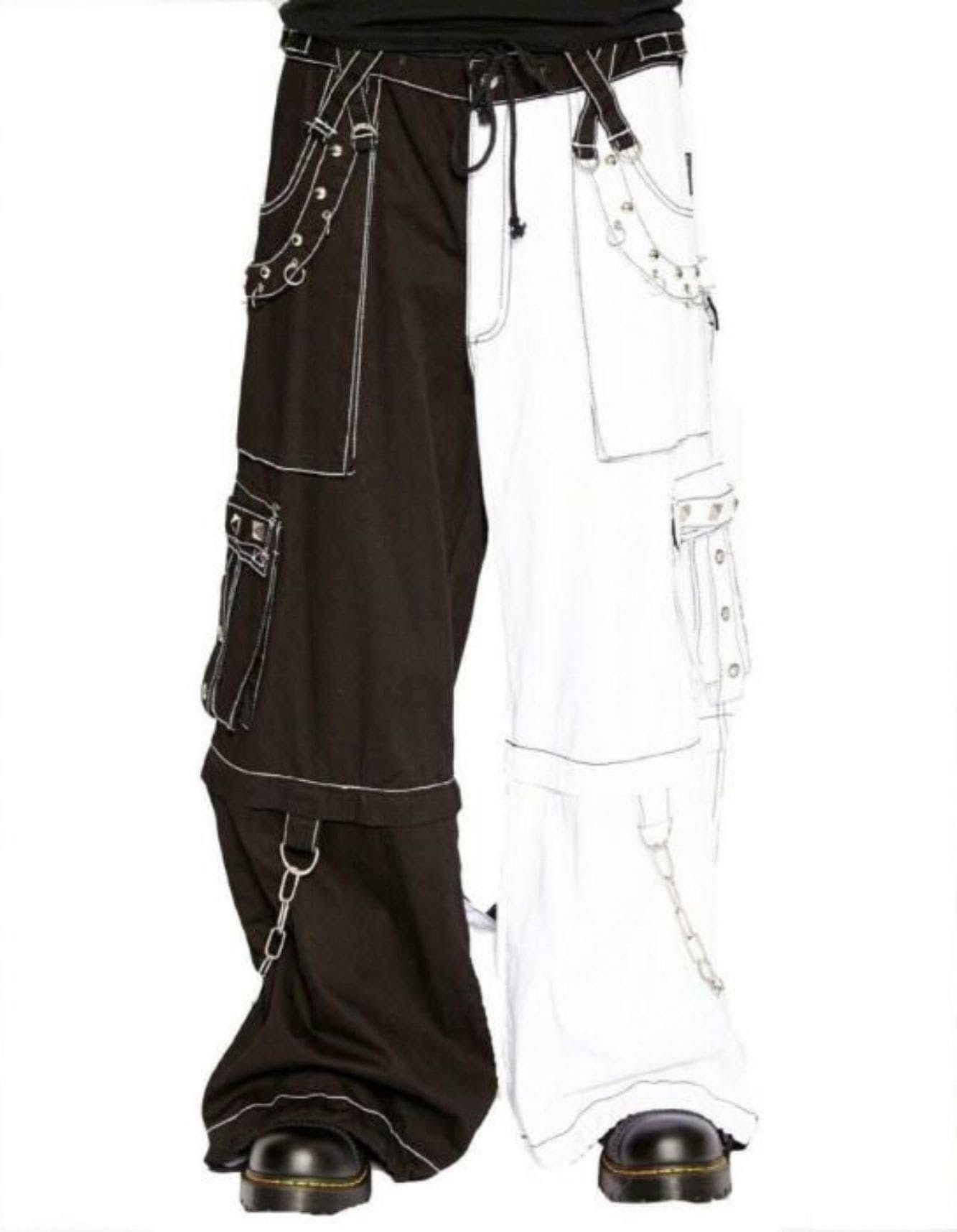 image of Black And White Gothic Cargo Pant in Black/White, Men's (Size 36)