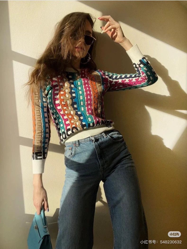 Chanel Chanel 21K rainbow letter pattern diamond buckle logo knit Size XXS / US 00 / IT 34 - 8 Thumbnail
