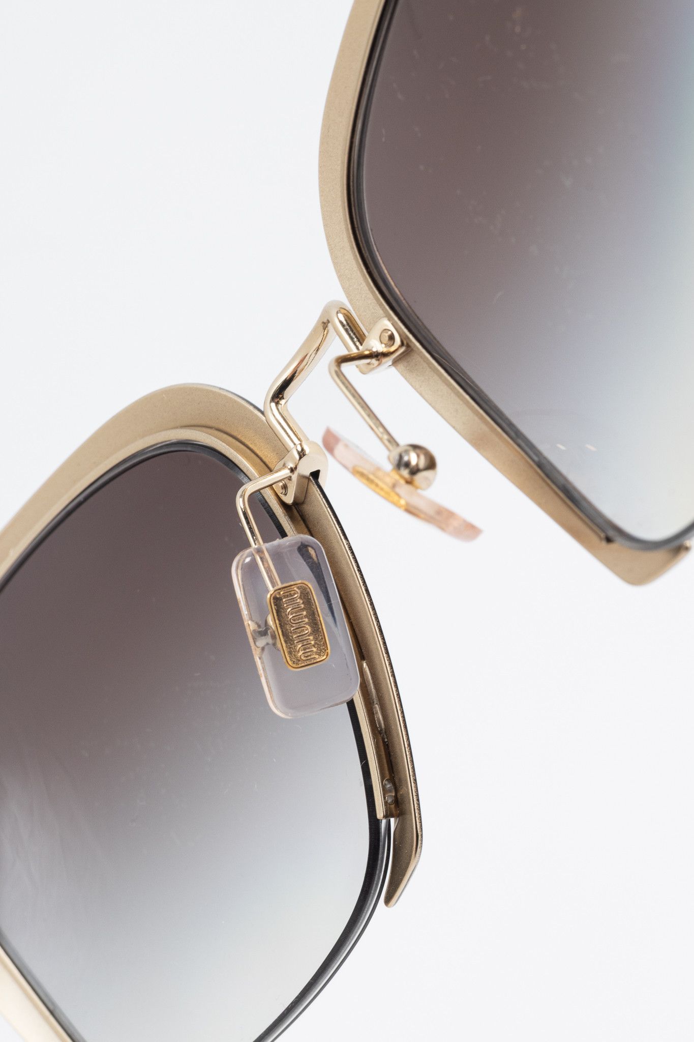 Miu Miu Miu Miu SMU 52R Black & Gold Square Sunglasses Size ONE SIZE - 7 Thumbnail