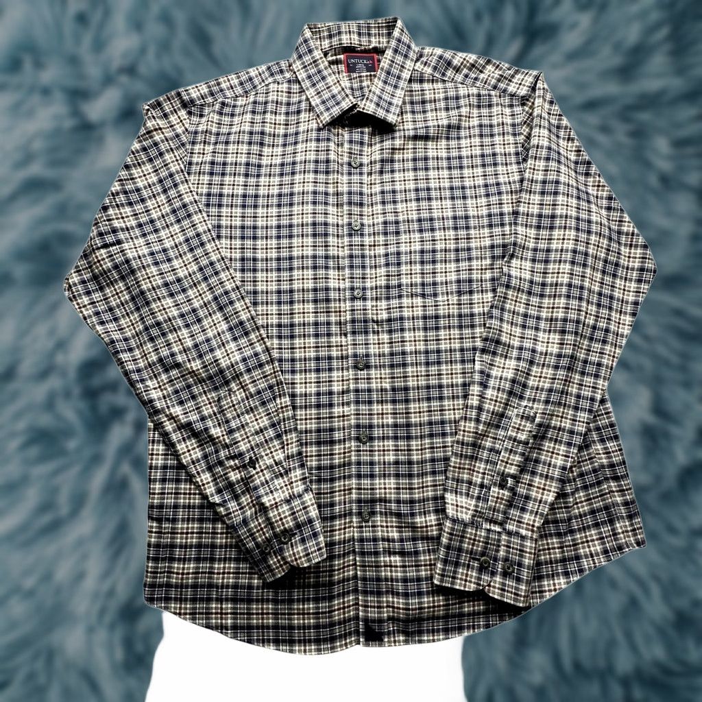 UNTUCKit UNTUCKit Marchesi Wrinkle Free Plaid Long Sleeve Button Shirt Mens Large Gray Size US L / EU 52-54 / 3 - 1 Thumbnail