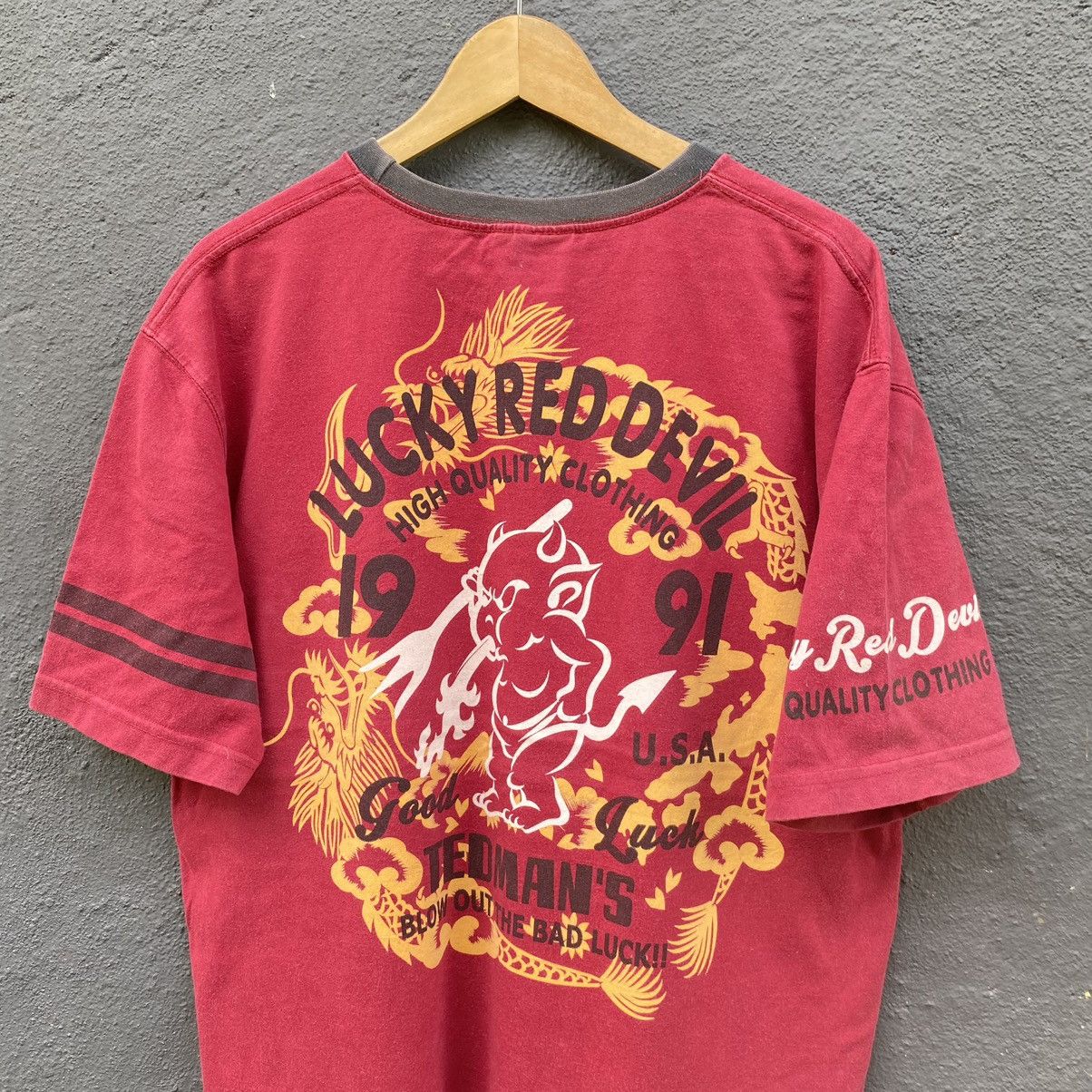 Tedman Vintage Faded Y2K Ted Company Lucky Red Devil ERD GRUNGE TEE Size US XL / EU 56 / 4 - 3 Thumbnail