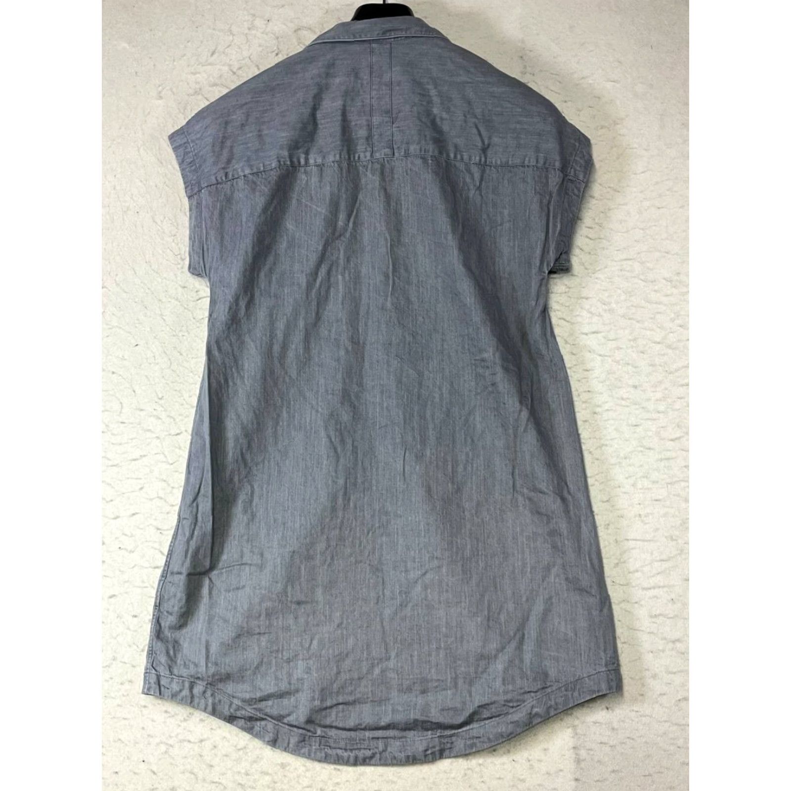 Everlane Everlane Shirt Dress Gray Women's Size S Button Up 100% Cotton/Viscose Pockets Utility Midi Dress Short Sleeve Collared Button Vintage: No Size S / US 4 / IT 40 - 2 Thumbnail