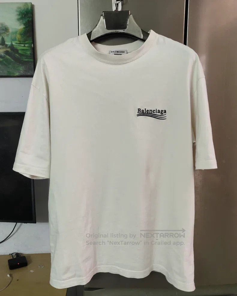 Balenciaga Balenciaga Lettering Print Round Neck Short Sleeve T-Shirt Size US S / EU 44-46 / 1 - 1 Thumbnail