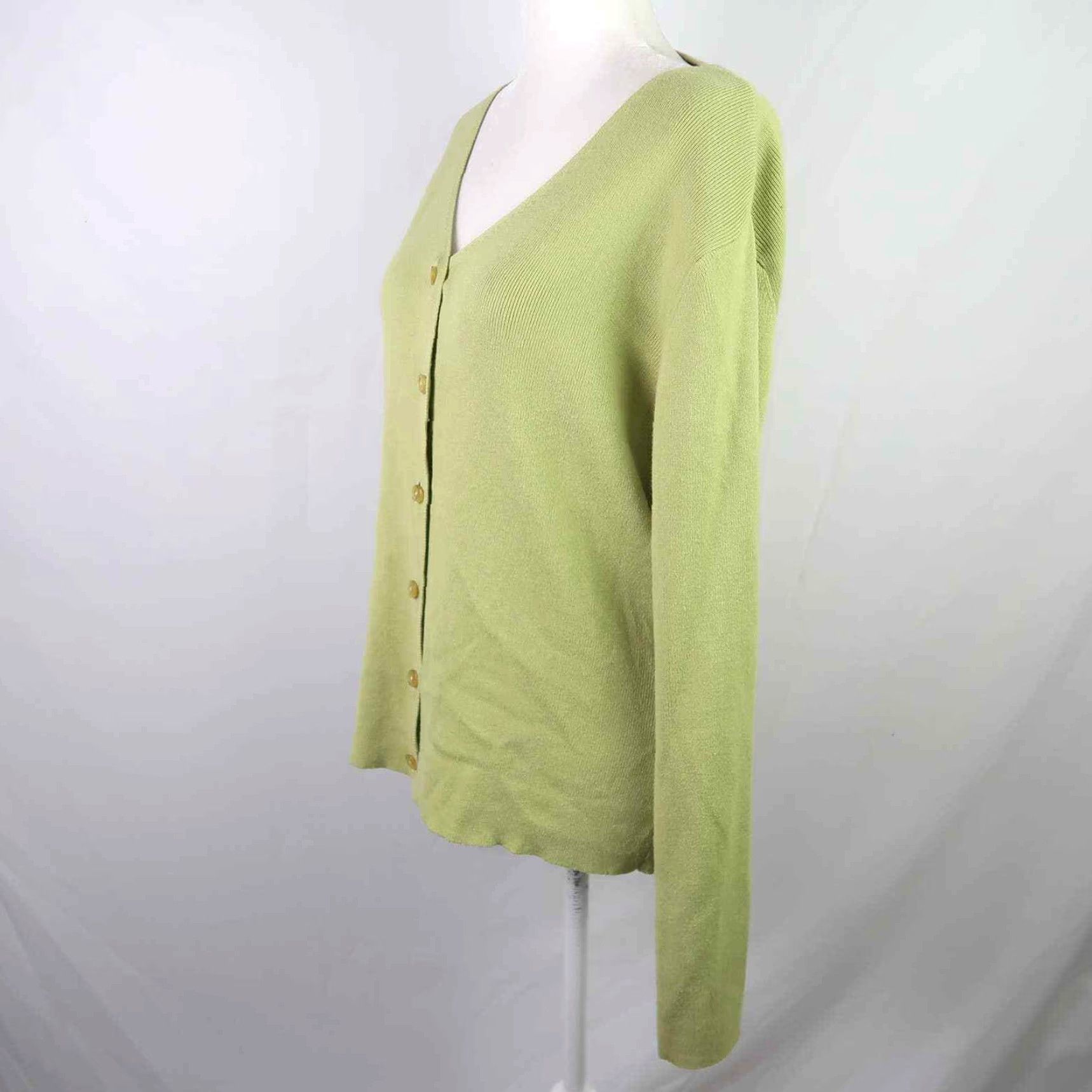 Nordstrom VINTAGE 90s BP Nordstrom Lime Green Knit Button Front Cardigan Sweater XL Mens Size XL / US 12-14 / IT 48-50 - 3 Thumbnail