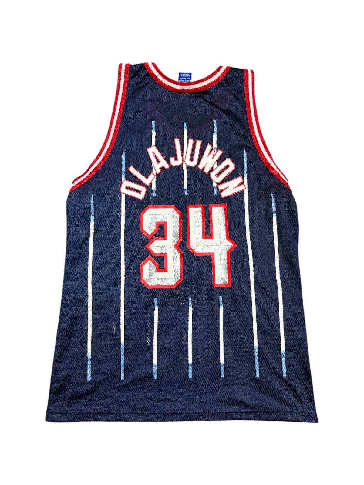 NBA Vintage 90s NBA Houston Rockets Hakeem Olajuwon Jersey Size US L / EU 52-54 / 3 - 2 Thumbnail