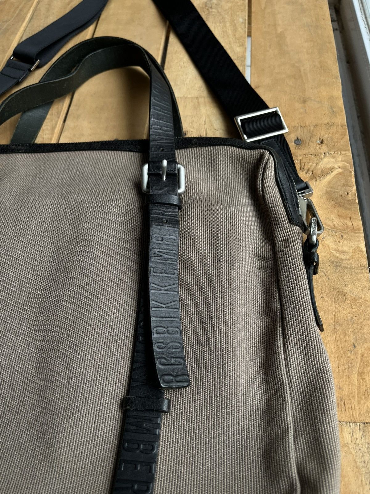 Dirk Bikkembergs Vintage Bikkembergs Leather Strap Canvas 2-way Briefcase Size ONE SIZE - 6 Thumbnail