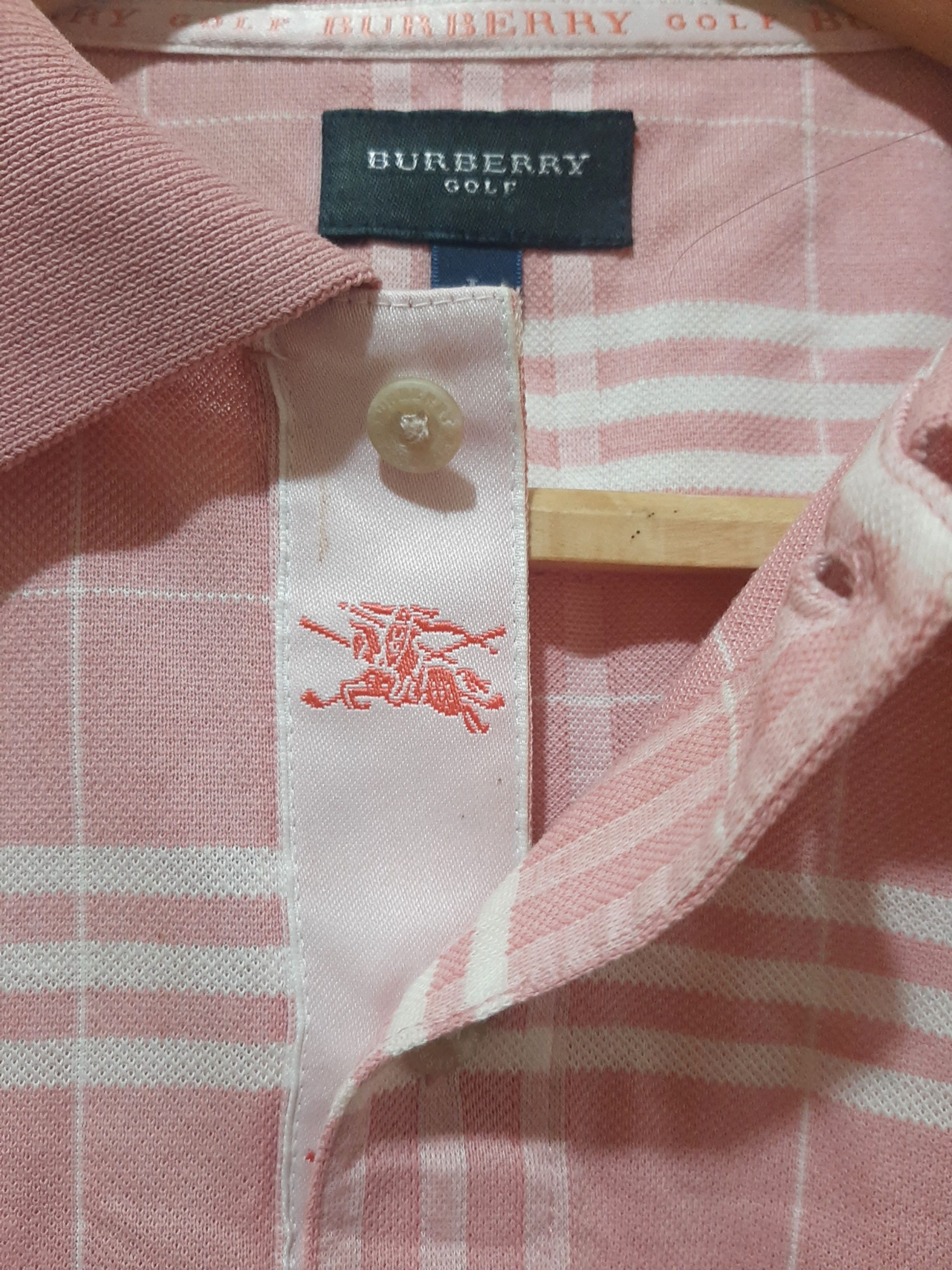 Burberry 🔥Rare Vintage Burberry Golf Check Long Sleeve Polo Shirt Size US L / EU 52-54 / 3 - 2 Thumbnail