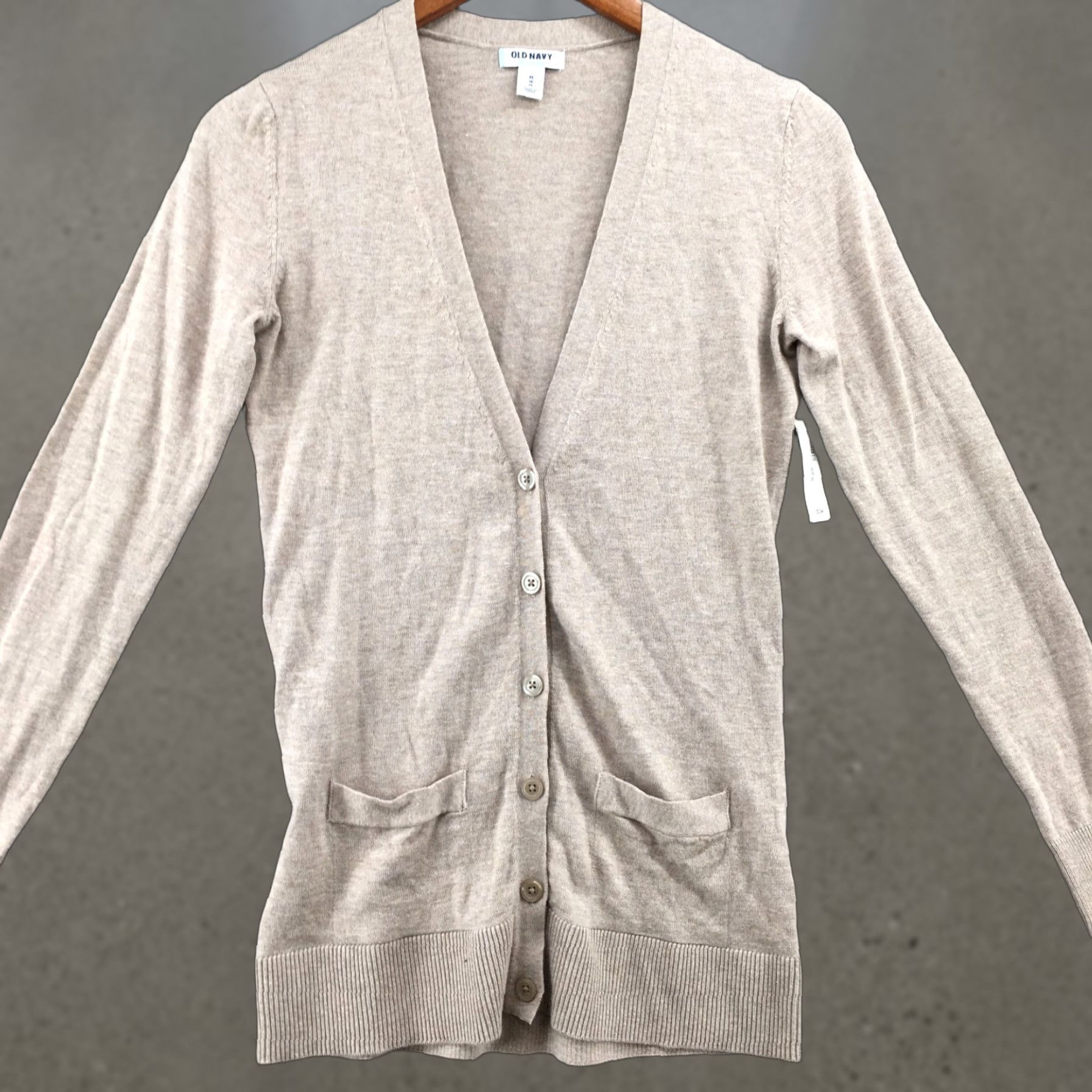 Old Navy Old Navy Cardigan Sweater Womens XS Beige Long Sleeve Pockets Knit NEW Size XS / US 0-2 / IT 36-38 - 1 Thumbnail