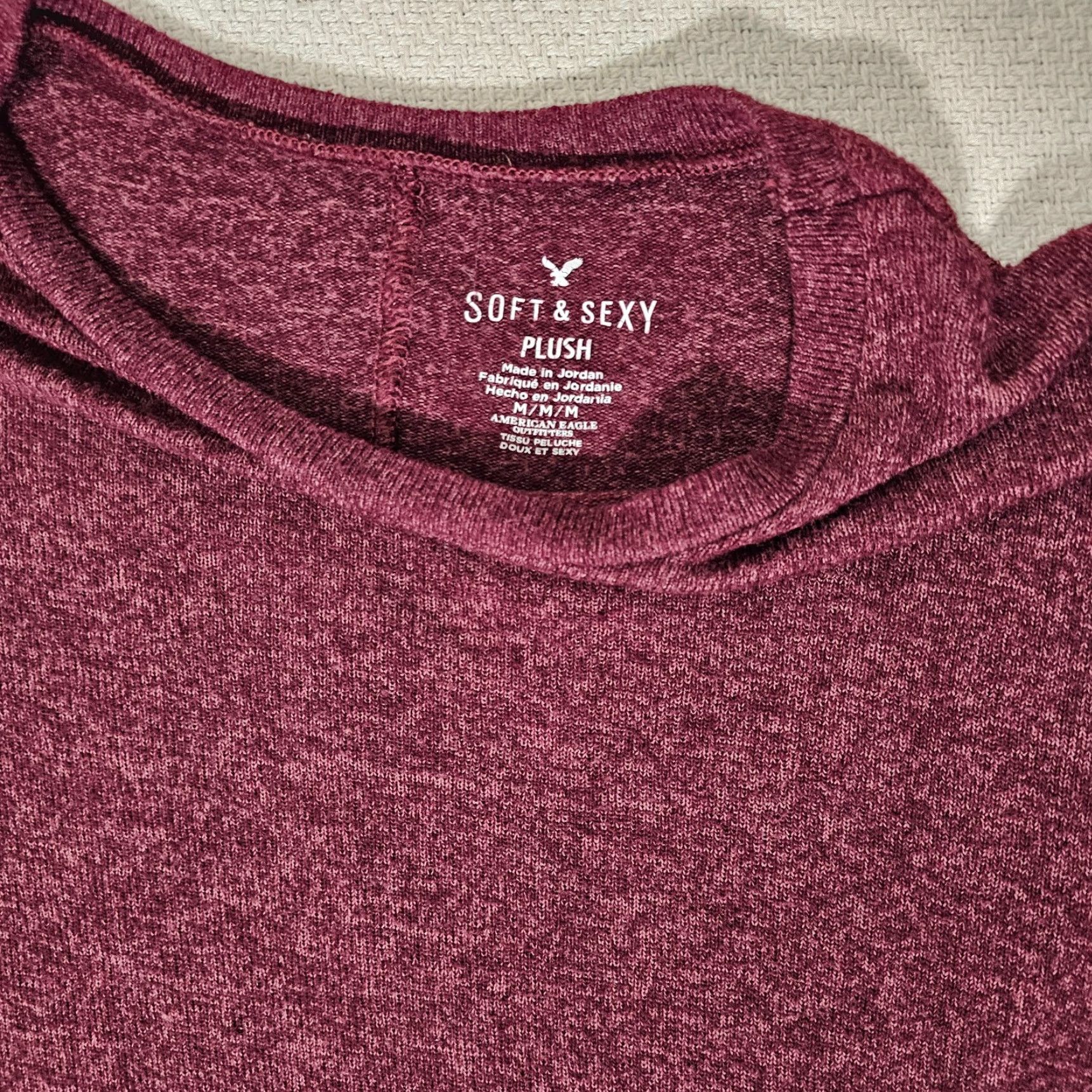 American Eagle Outfitters American Eagle Outfitters Shirt Women M Red Solid Long Sleeve Cotton Blend Size M / US 6-8 / IT 42-44 - 7 Thumbnail