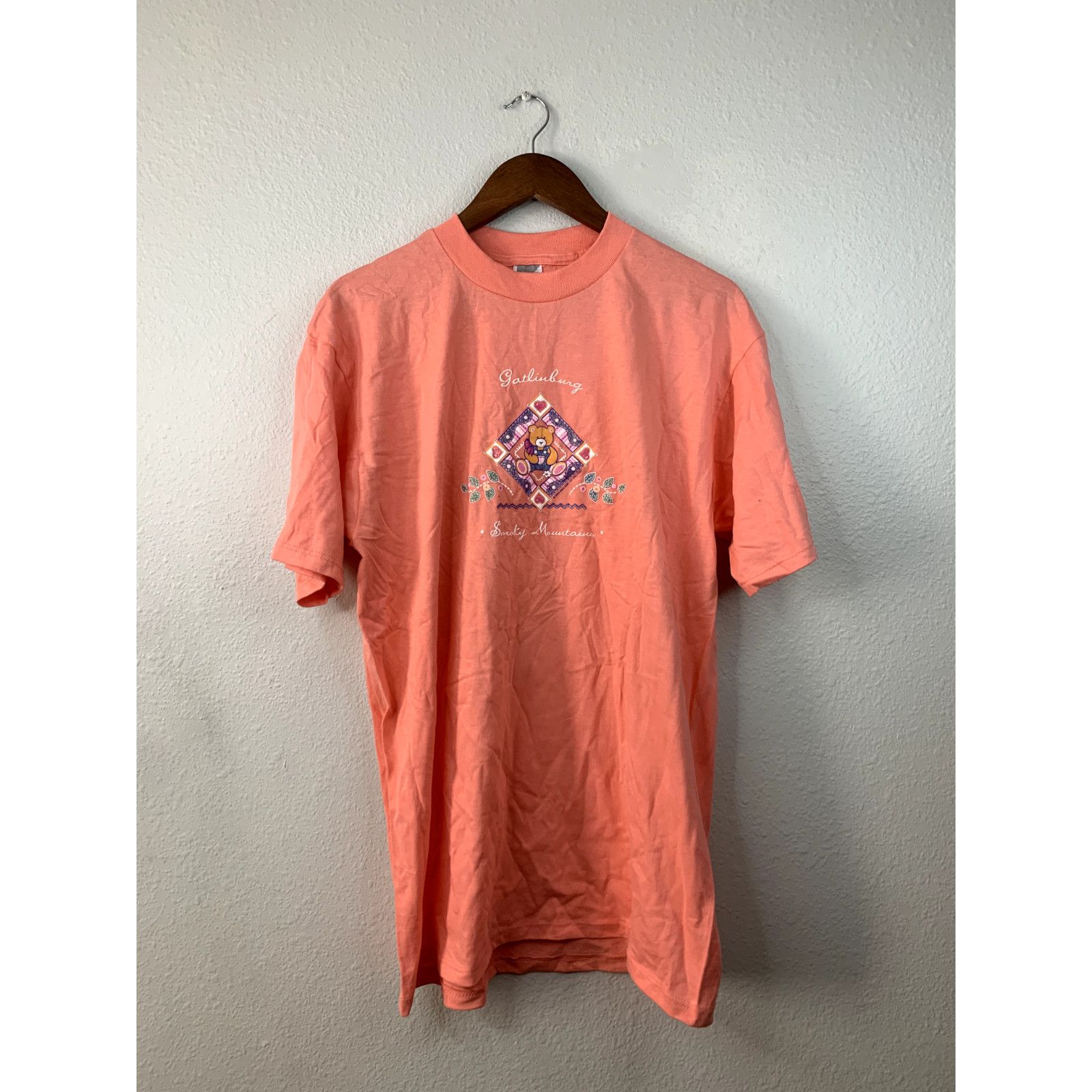 Jerzees Vintage Smoky Mountains Shirt Pink Gatlinburg T-Shirt VTG L Size US L / EU 52-54 / 3 - 1 Thumbnail