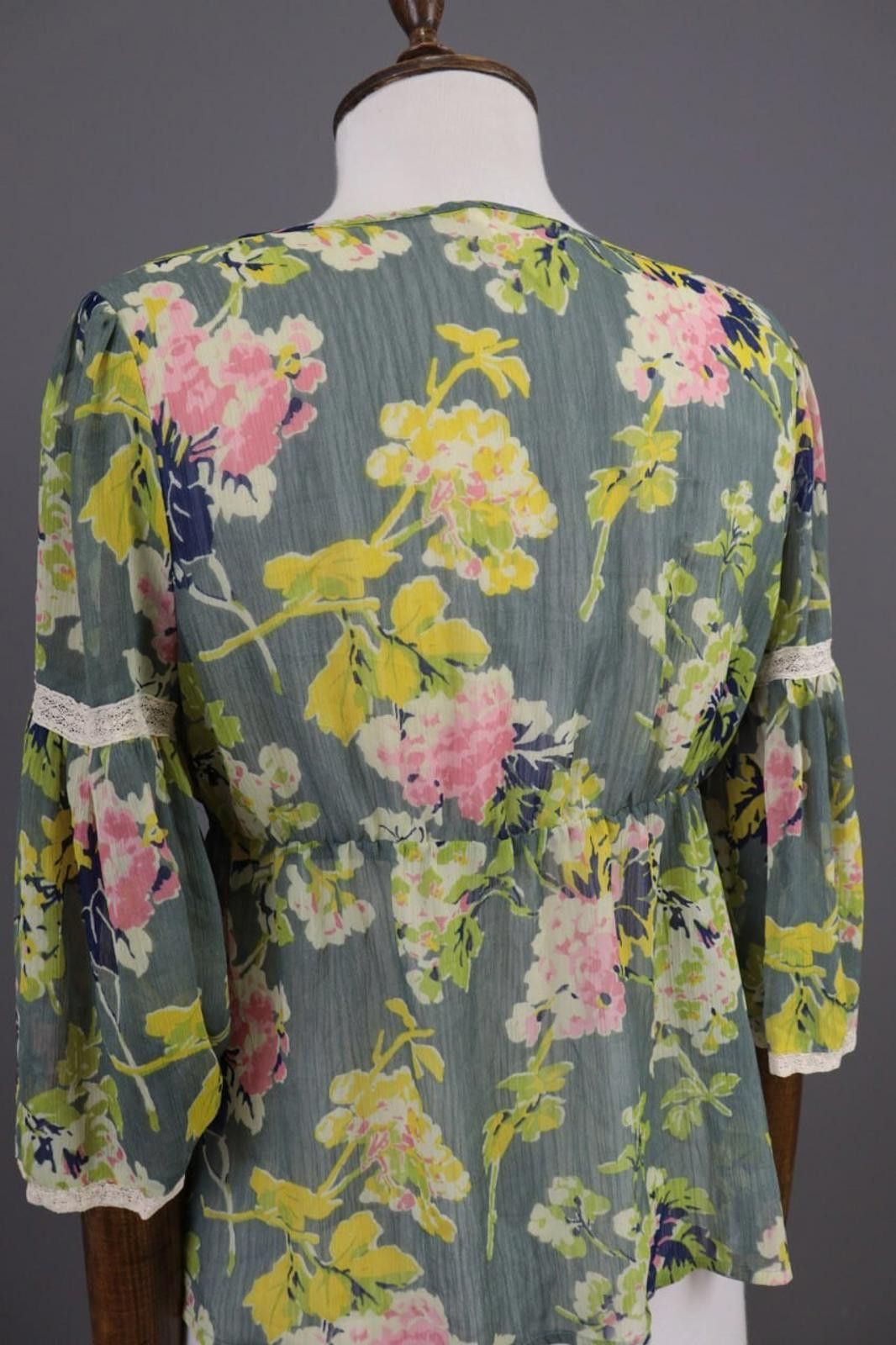 Denim & Supply Ralph Lauren Denim & Supply Ralph Lauren Green Floral Blouse Top Size S Size S / US 4 / IT 40 - 6 Thumbnail