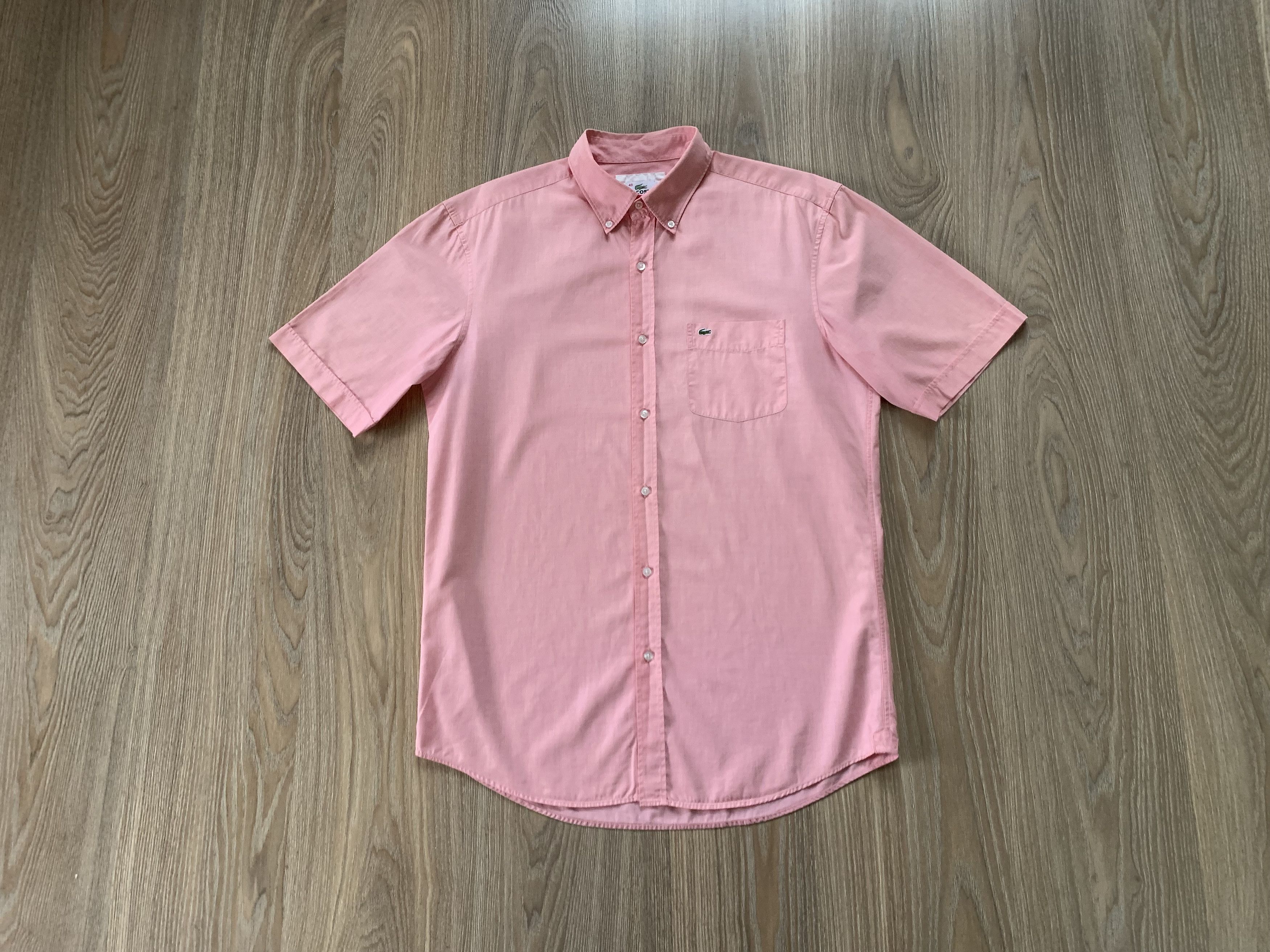 Lacoste × Vintage Lacoste Vintage Short Sleeve Coral Pink Shirt Size US S / EU 44-46 / 1 - 9 Thumbnail