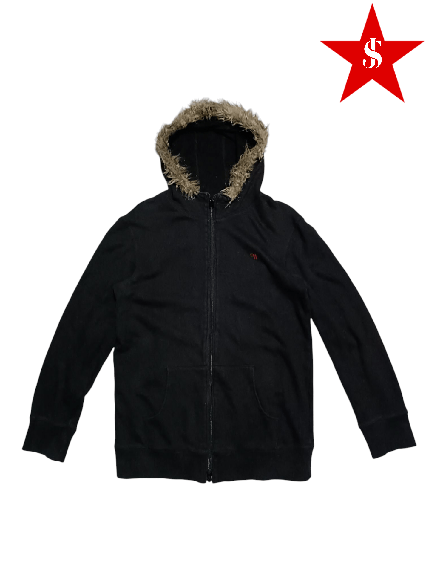 Vintage Comme Ca Walk Sweater Hoodie Fur Double Zipper
