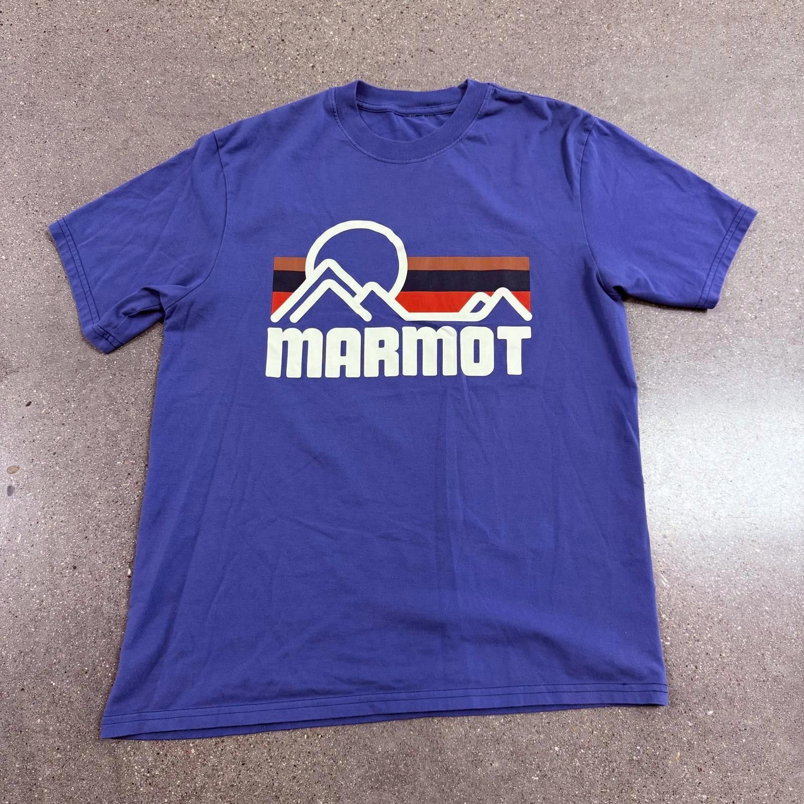 Marmot NWOT Marmot Vintage Logo Spellout T-Shirt Blue - M Size US M / EU 48-50 / 2 - 2 Thumbnail