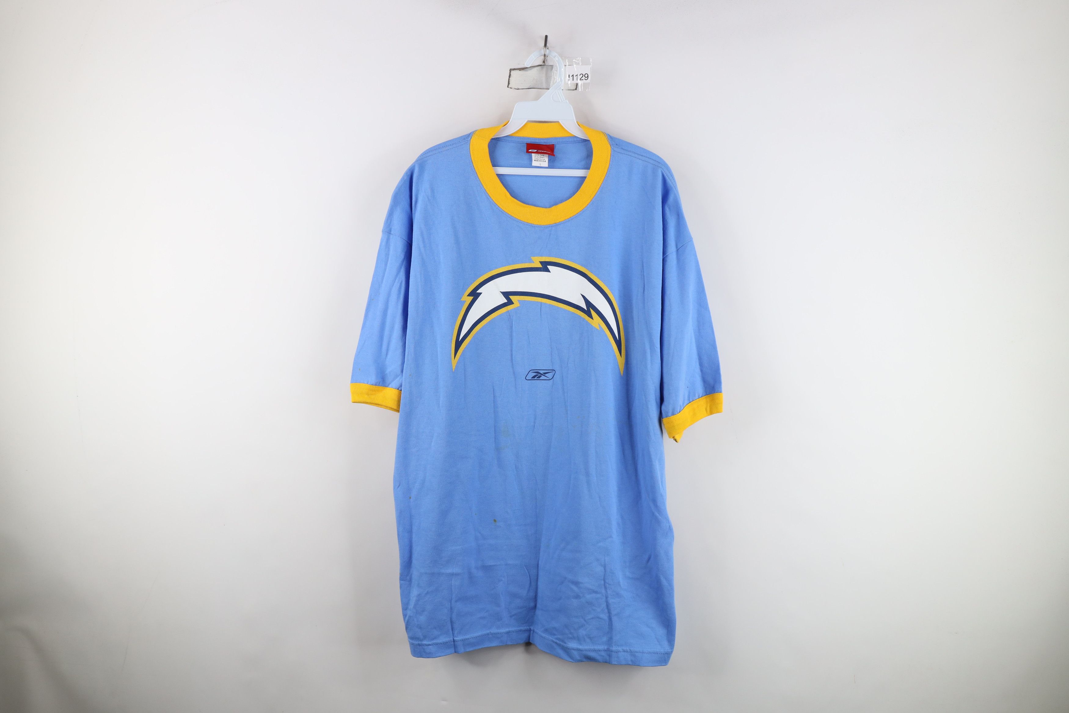 Reebok Vintage 90s Y2K Reebok Chargers Football Ringer T-Shirt Size US L / EU 52-54 / 3 - 1 Thumbnail