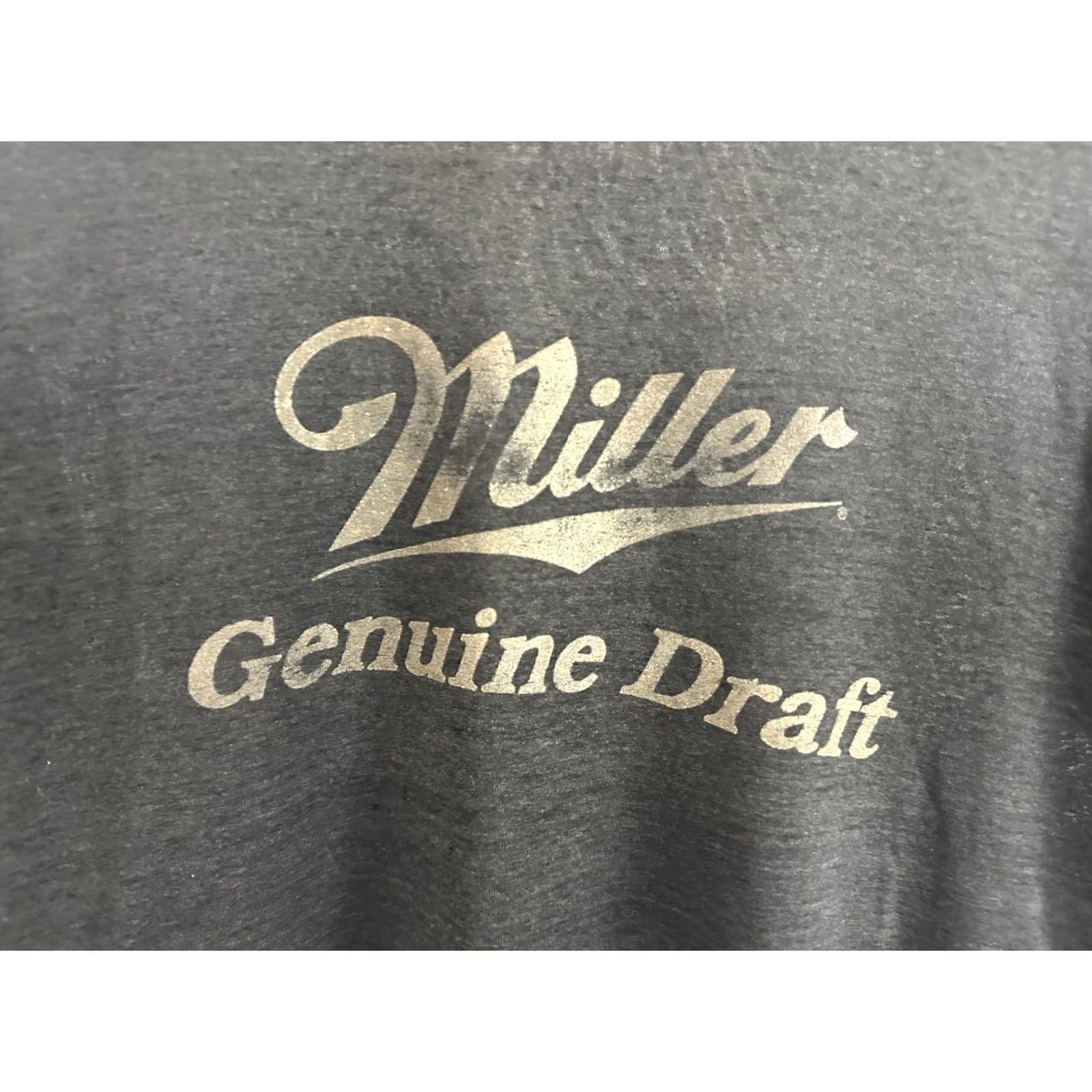 Vintage VTG 80s Miller Beer Draft Super Paper Thin Burnout Worn Alcohol T-Shirt L Mens Black Shirt Distressed 90s Grunge Theme Size US L / EU 52-54 / 3 - 4 Thumbnail