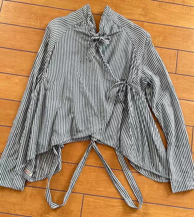 Kapital striped zipper shirt loose