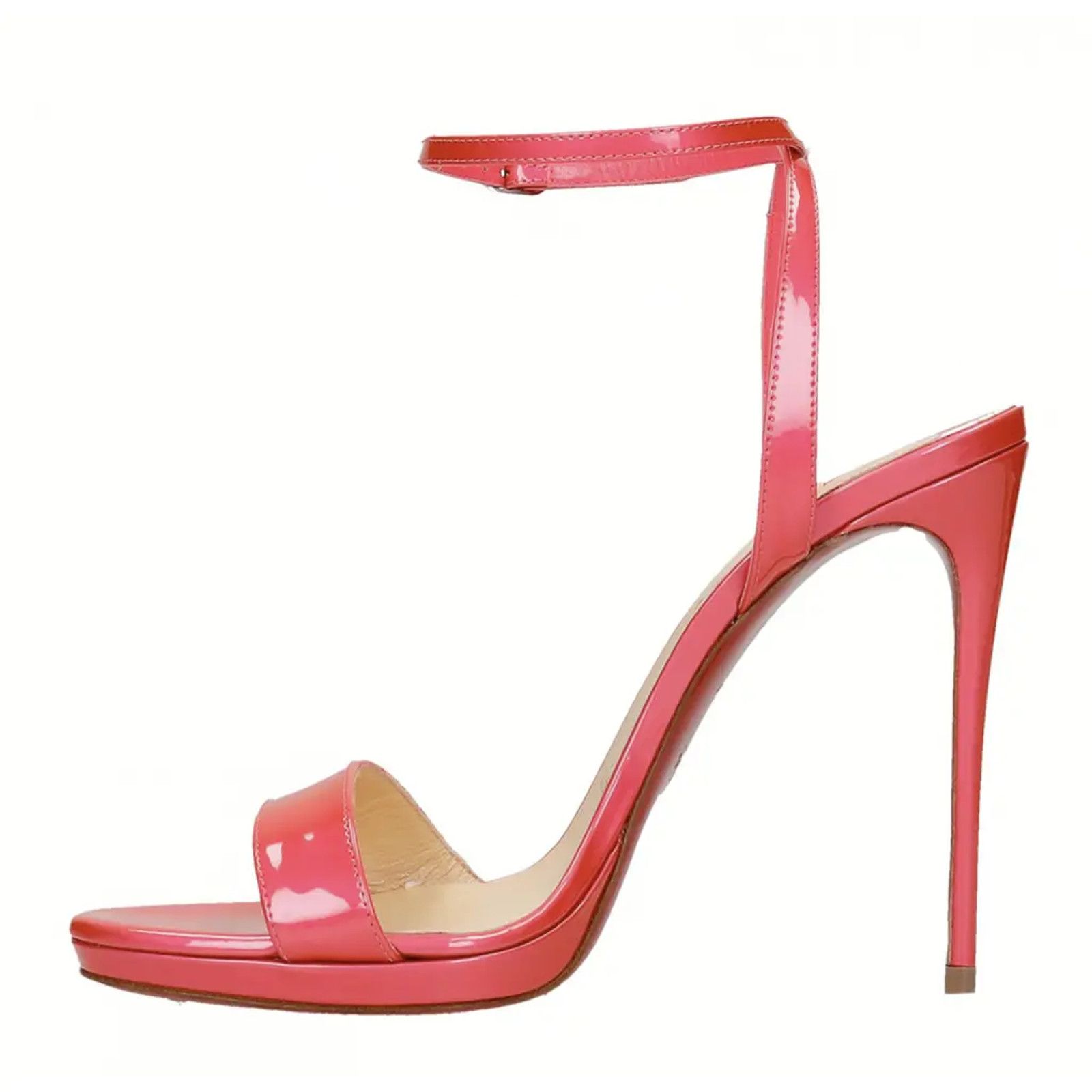 Christian Louboutin Loubi Queen 120 Florida Pink Ankle Strap Sandal Heel Pump 35 Size US 5 / IT 35 - 3 Thumbnail