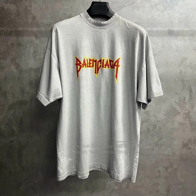 Balenciaga Balenciaga Gray Lightning Logo Short Sleeve Tee. Size US S / EU 44-46 / 1 - 1 Thumbnail