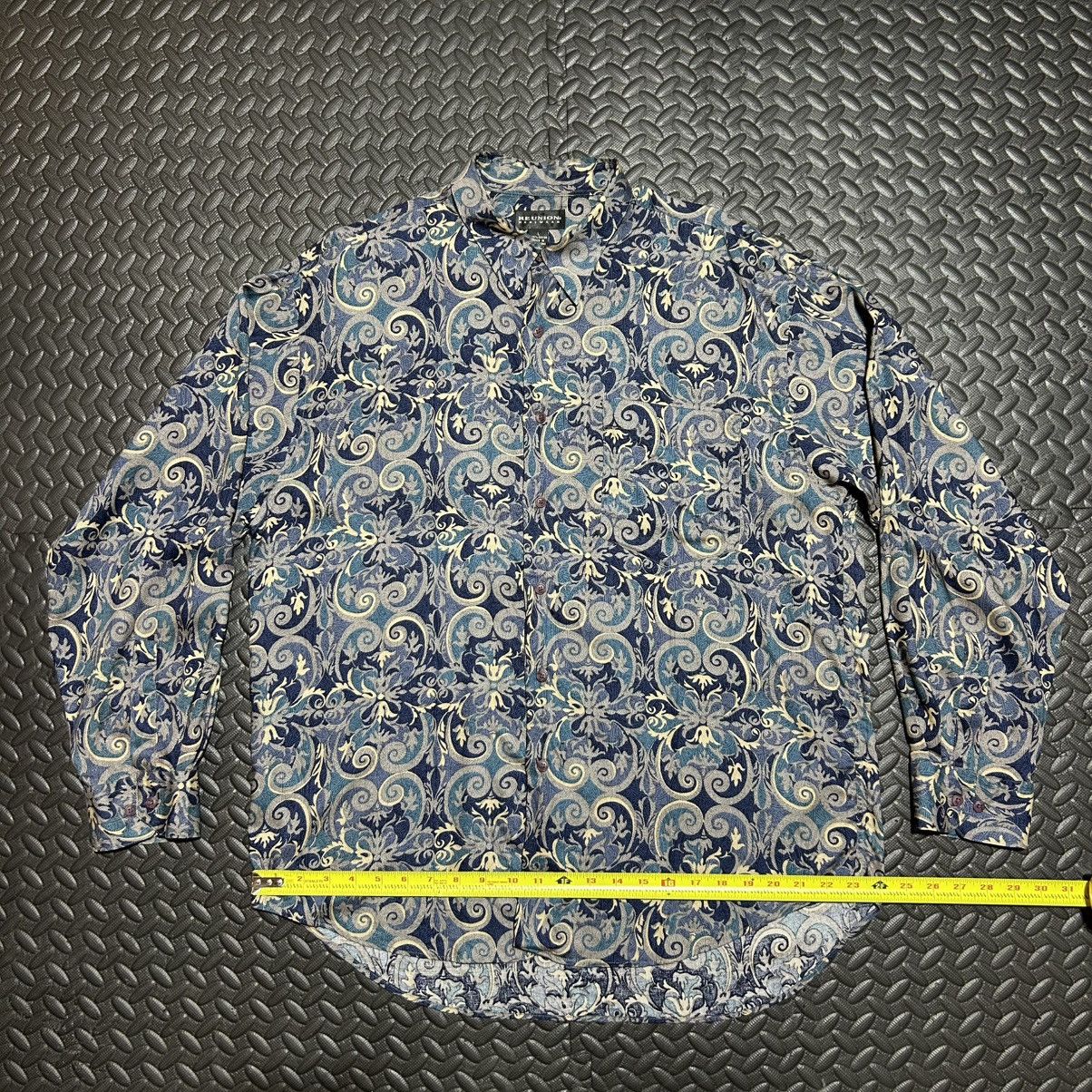 Other Vintage Reunion Menswear Shirt Button Up Paisley 90s Large Size US L / EU 52-54 / 3 - 8 Thumbnail