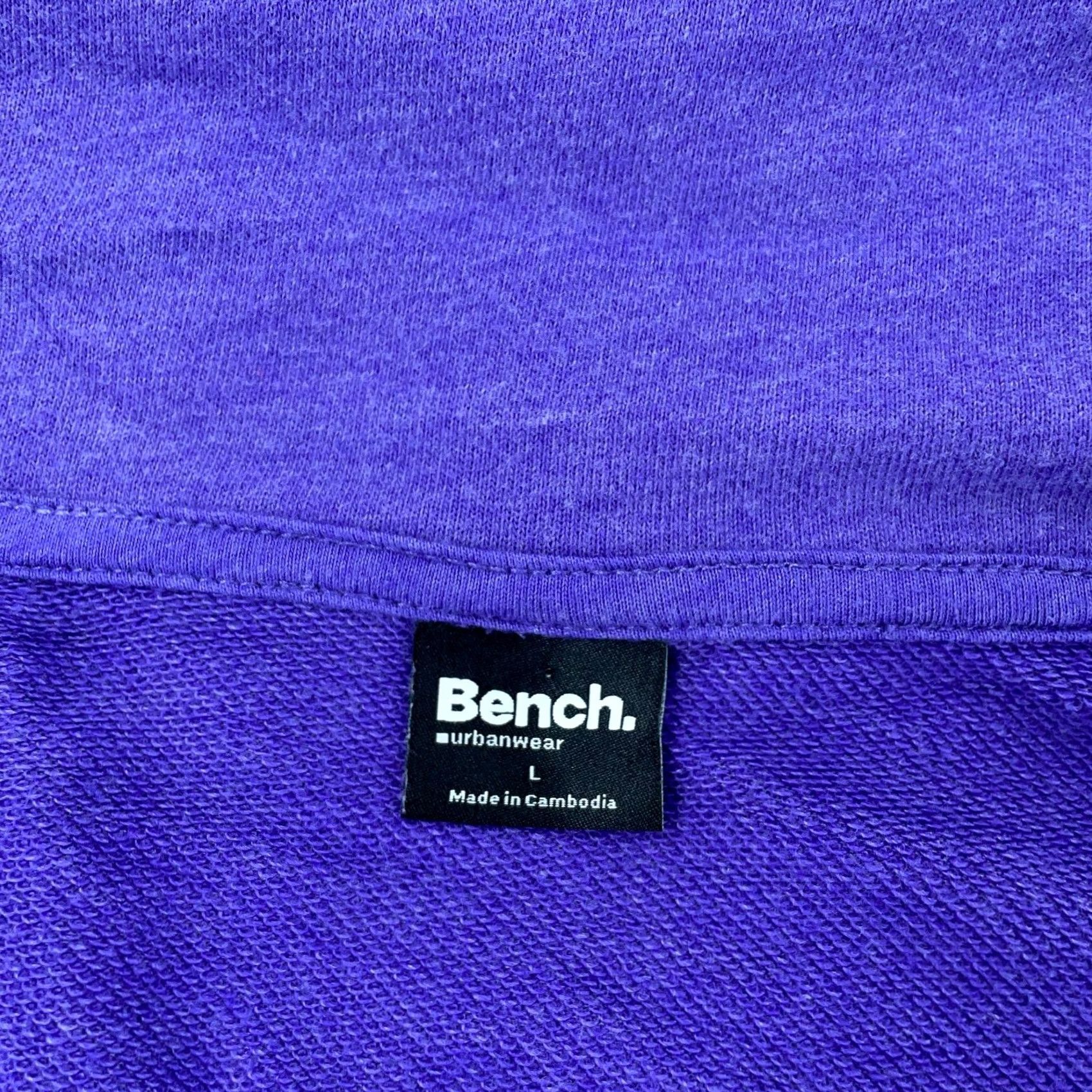 Bench Bench French Terry Sweater Women Large Purple Full Zip Thumb Hole Sleeve Casual Knit Size L / US 10 / IT 46 - 5 Thumbnail