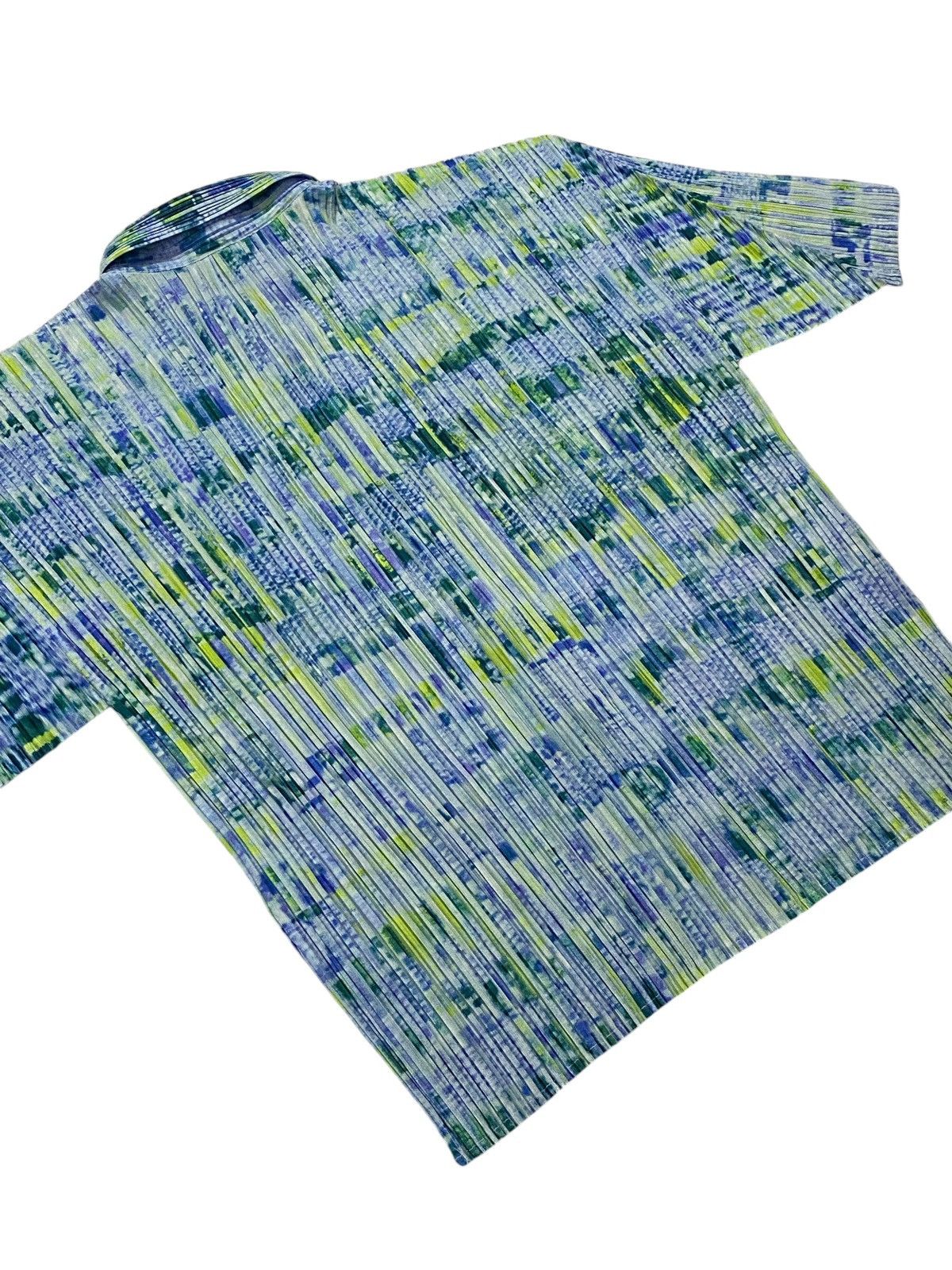 Issey Miyake × Pleats Please Issey Miyake Pleats Please Pleated Multicolor Top Short Sleeve Button Ups Size L / US 10 / IT 46 - 21 Thumbnail