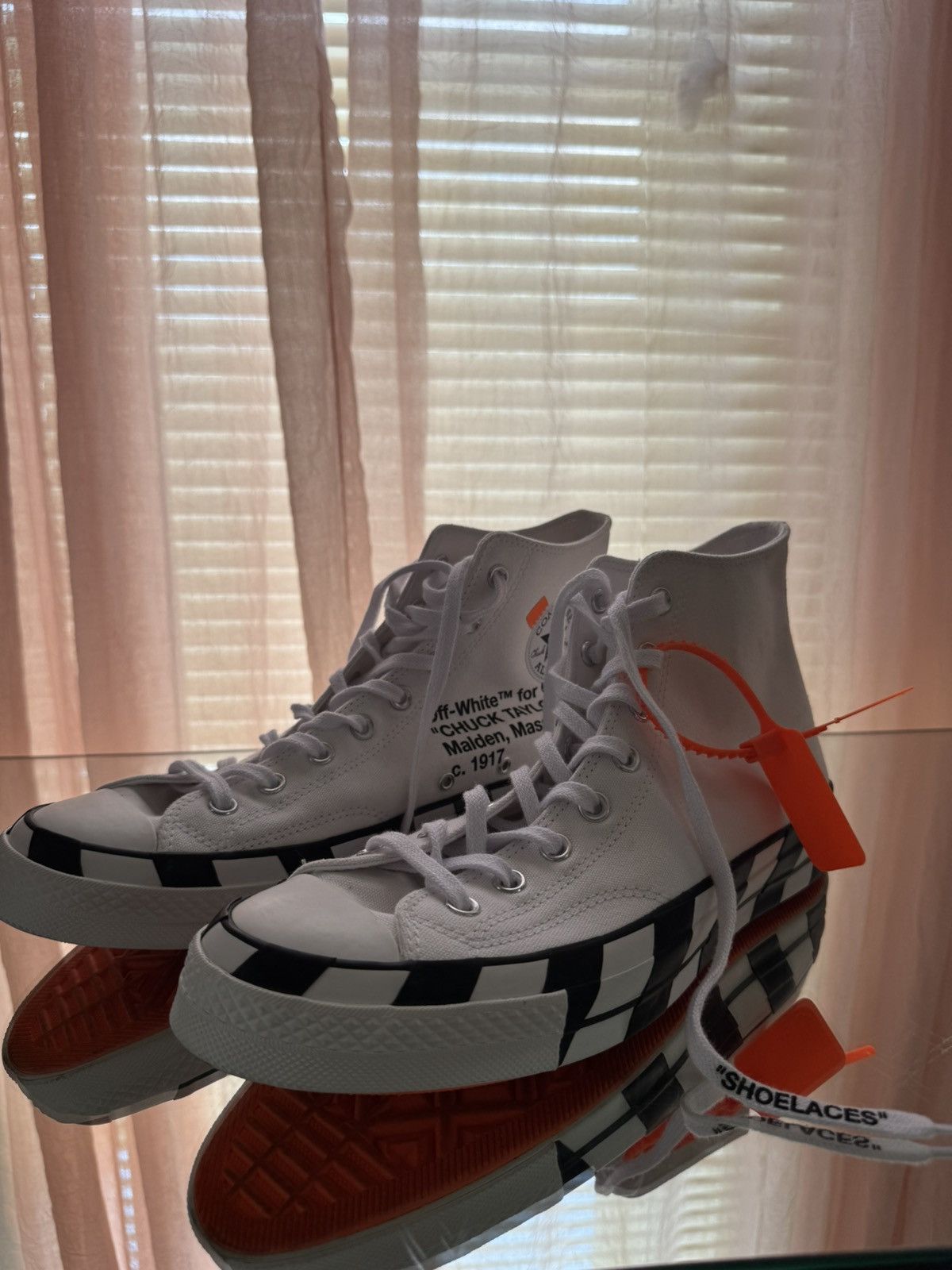 Converse × Nike × Off-White Off-White converse chuck taylor all star 70 Hi Size US 11.5 / EU 44-45 - 2 Thumbnail
