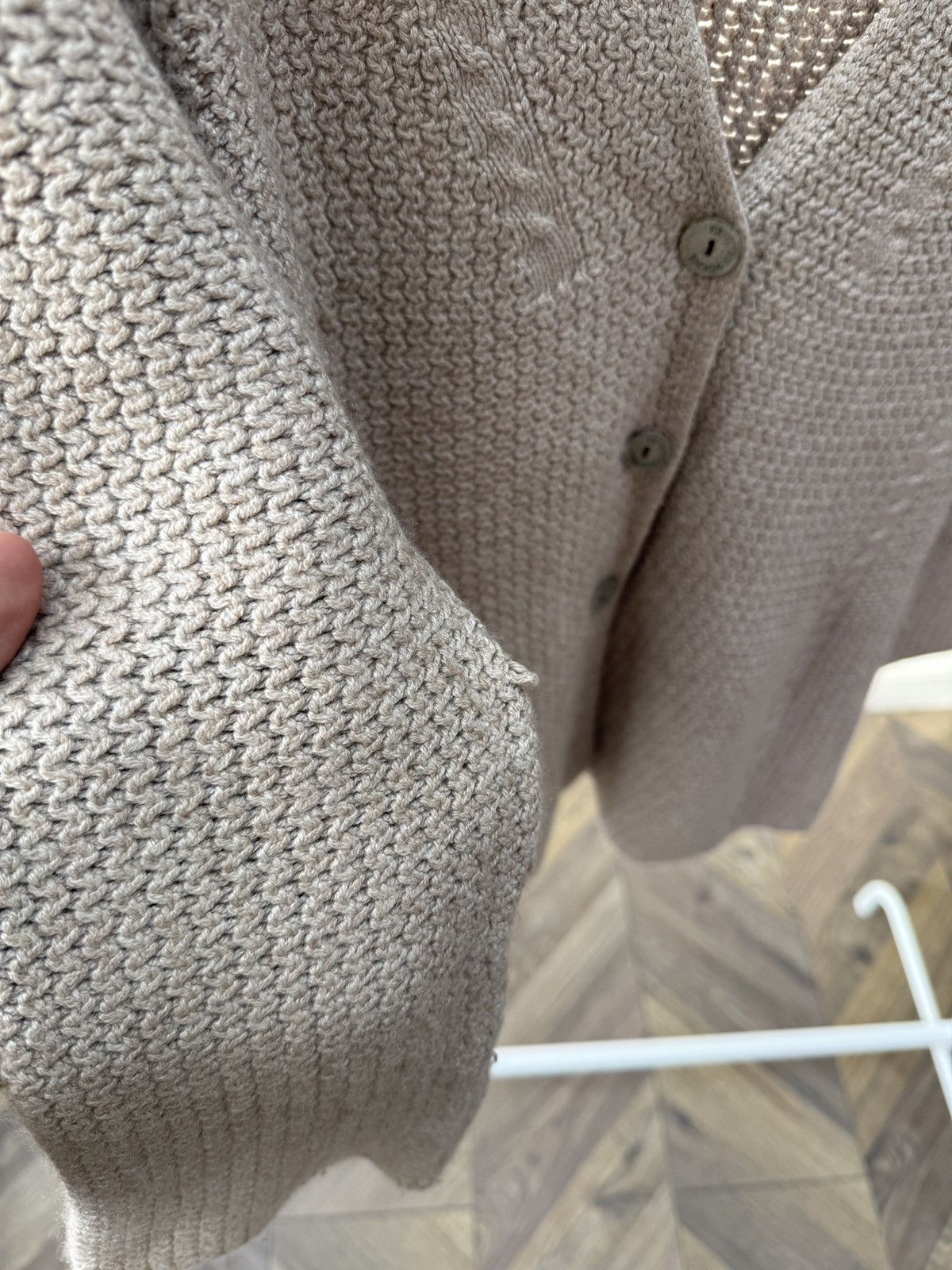 Escada Vintage ESCADA Beige Knit Cardigan Button Up Designer Women Size S / US 4 / IT 40 - 7 Thumbnail