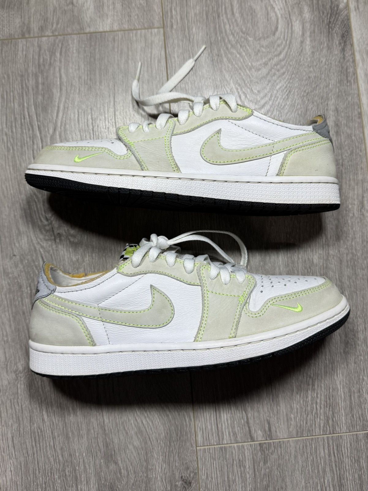Nike Air Jordan Retro Low White Ghost Green Black Grey - Main Image
